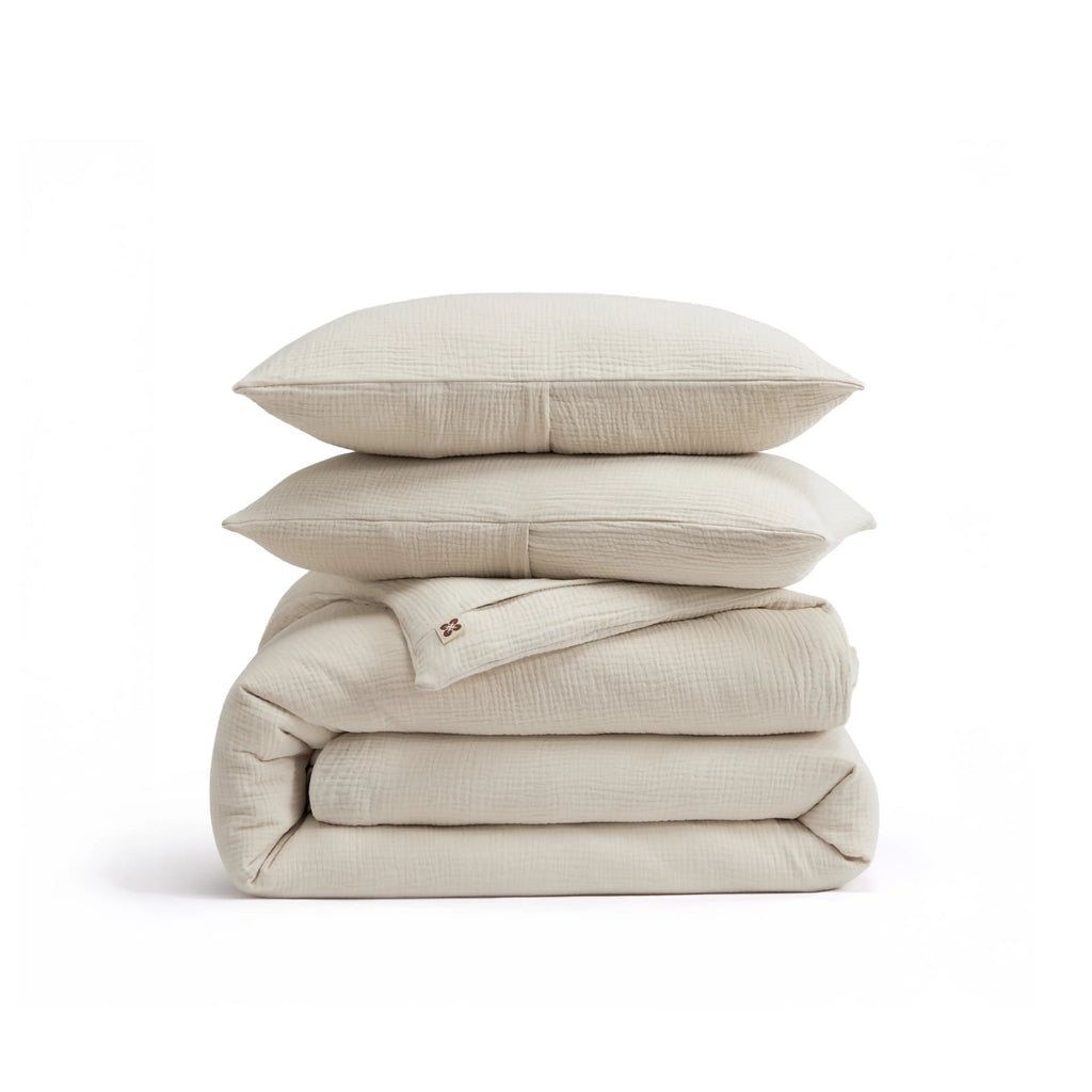 PureWovenTM Triple-Layer Cotton Gauze Duvet Cover Set