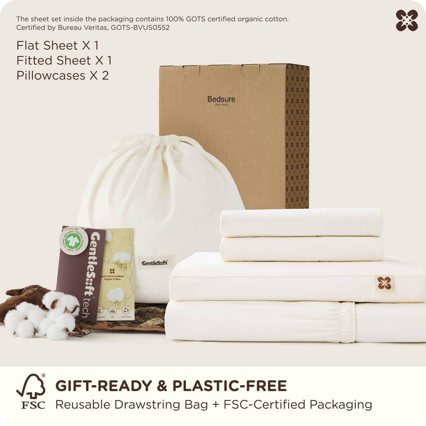 PureWovenTM Organic Cotton Sheet Set