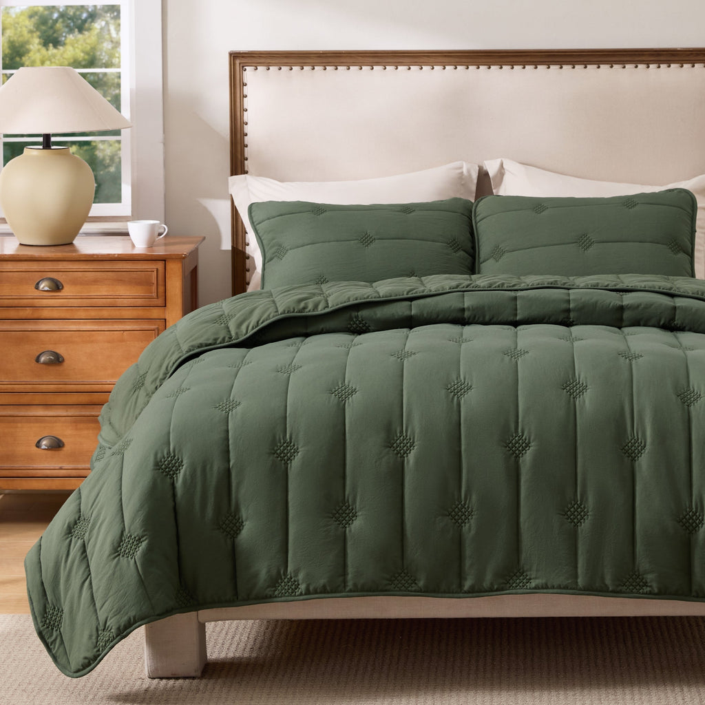 Prewashed Diamond Quilt Set