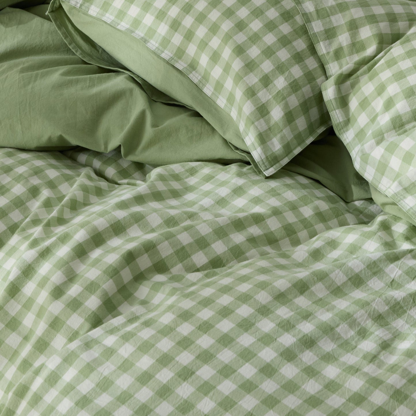 Gingham Washed Cotton Duvet Cover Set