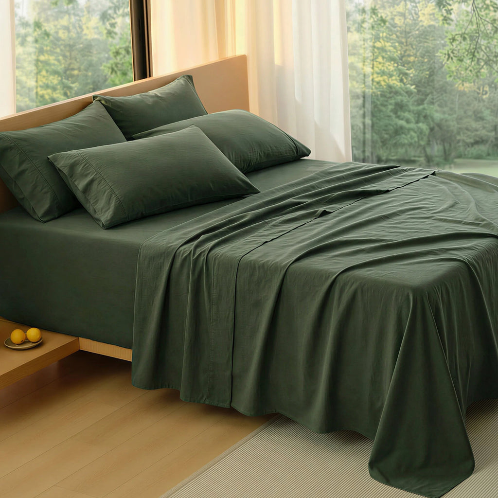PureWovenTM 6-Piece Washed Cotton Sheet Set