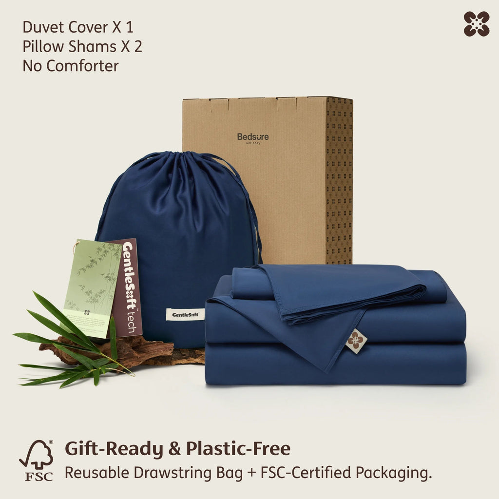 PureWovenTM Organically Grown Bamboo Viscose Duvet Cover Set