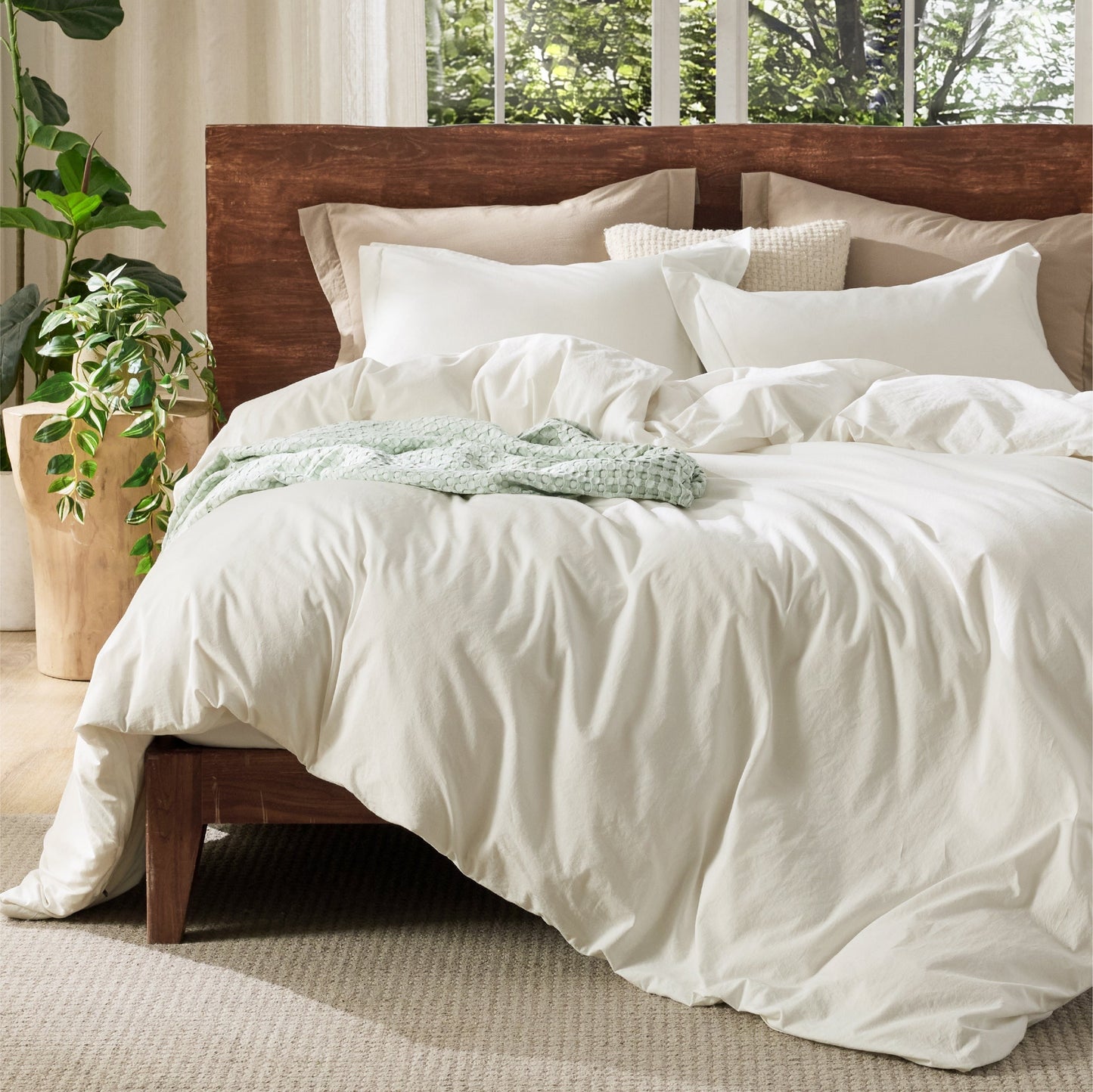 PureWovenTM Washed Cotton Duvet Cover Set