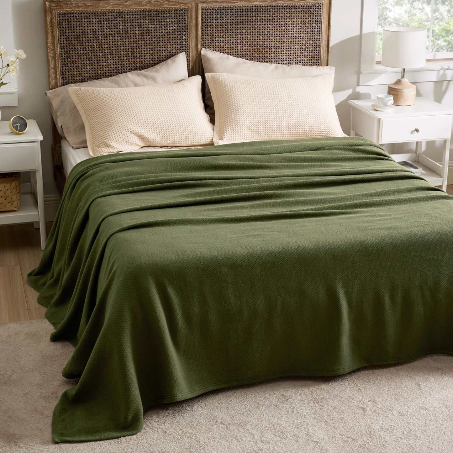 100% Cotton Herringbone Woven Blanket