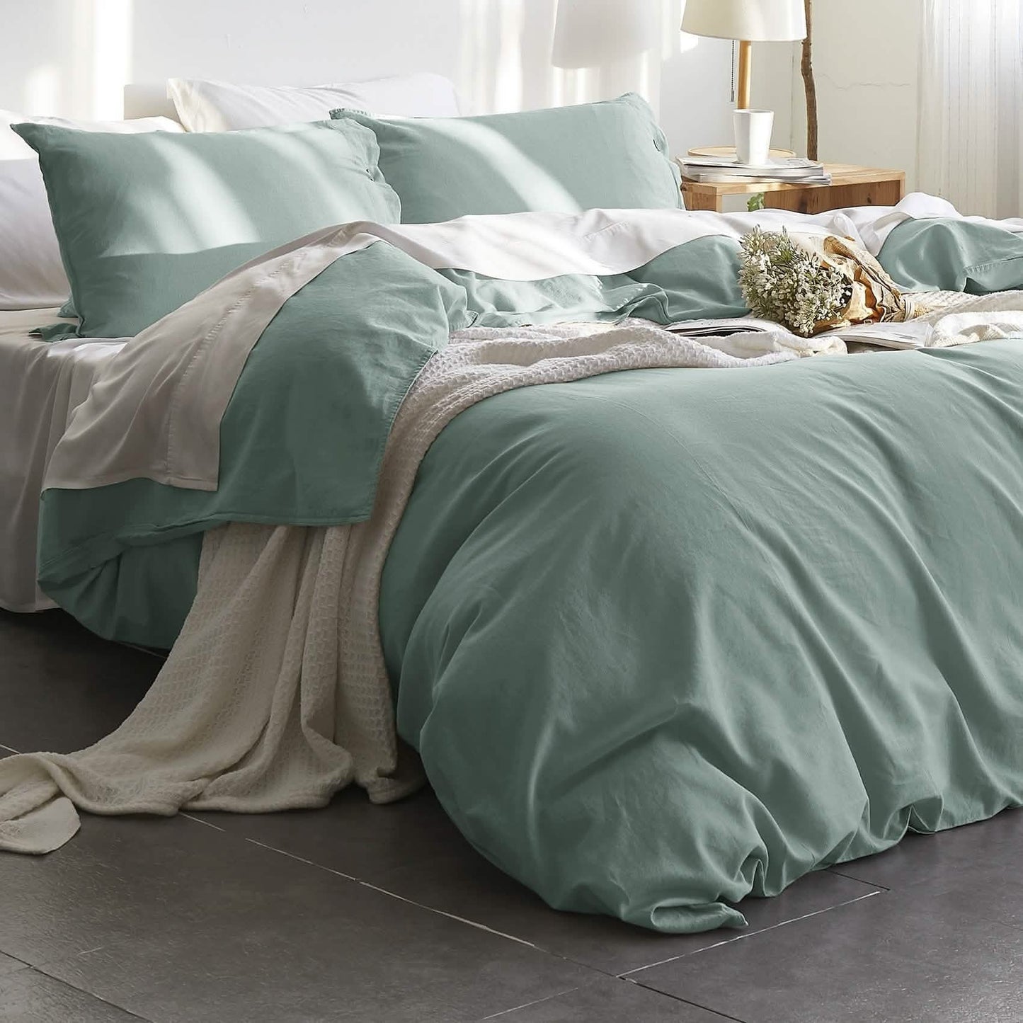 PureWovenTM Cotton Linen Hybrid Duvet Cover Set