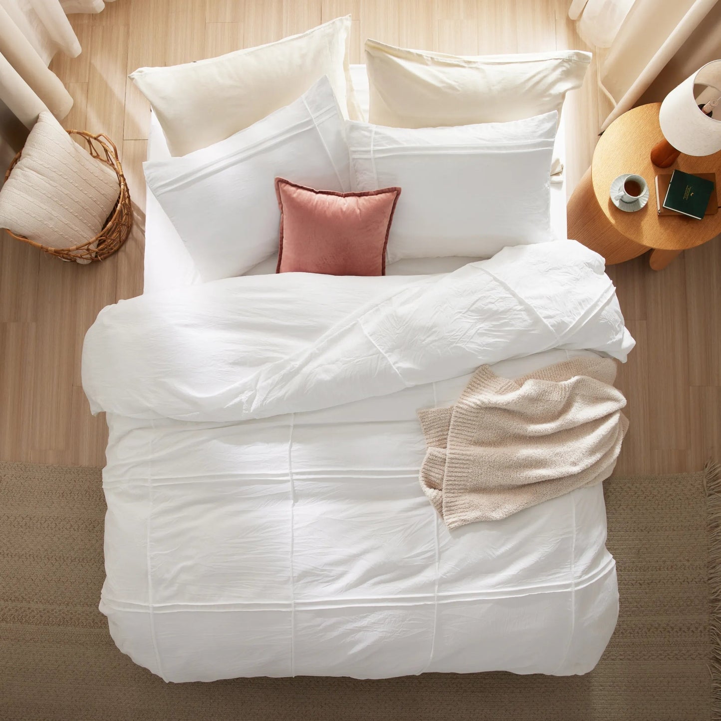 Striped Tufted Embroidery Duvet Cover Set