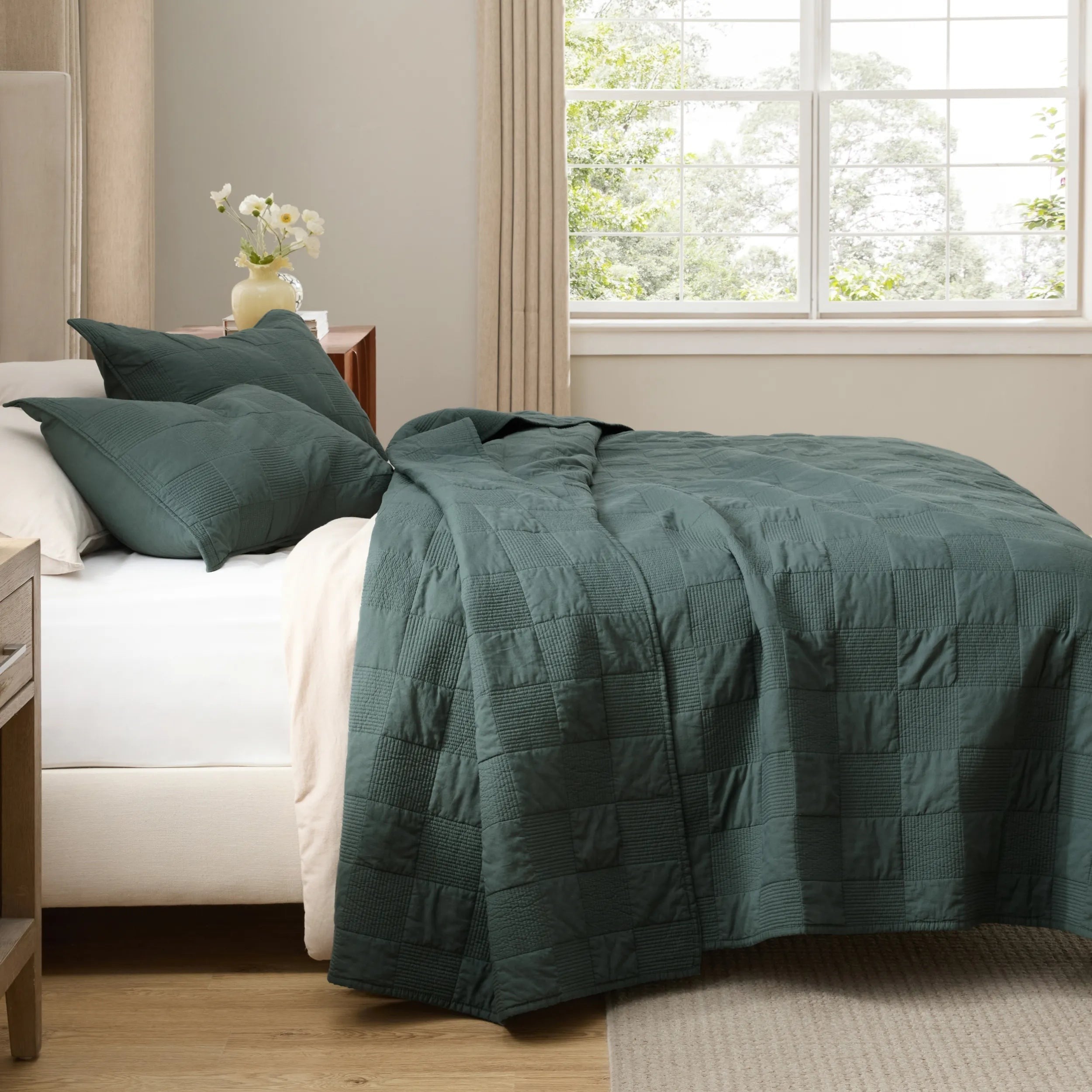 Cotton Checkered Quilted Set