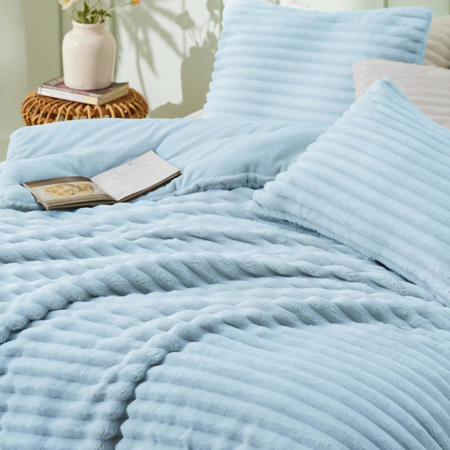 Striped Flannel Comforter Set