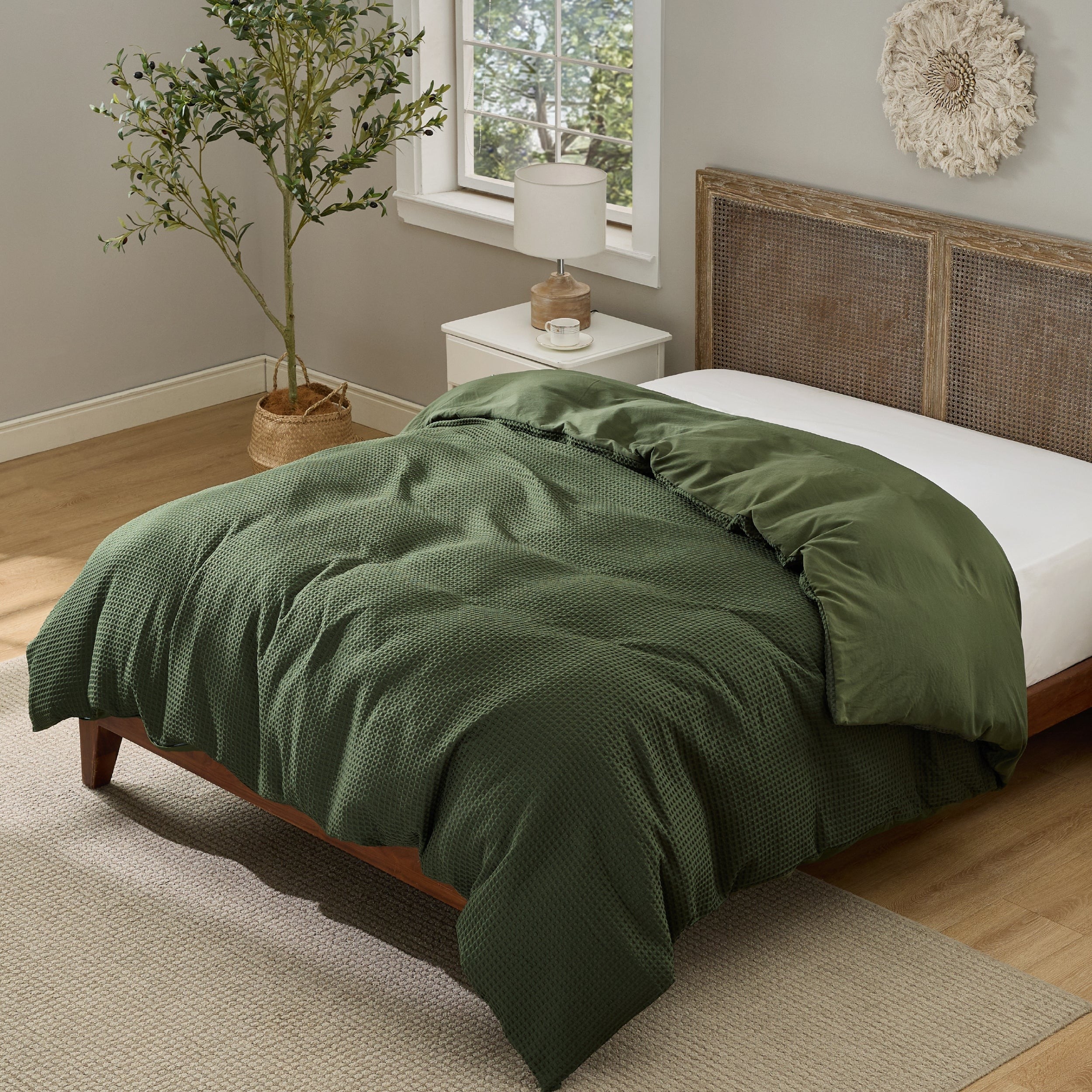 Modern Waffle Weave Textured Duvet Cover