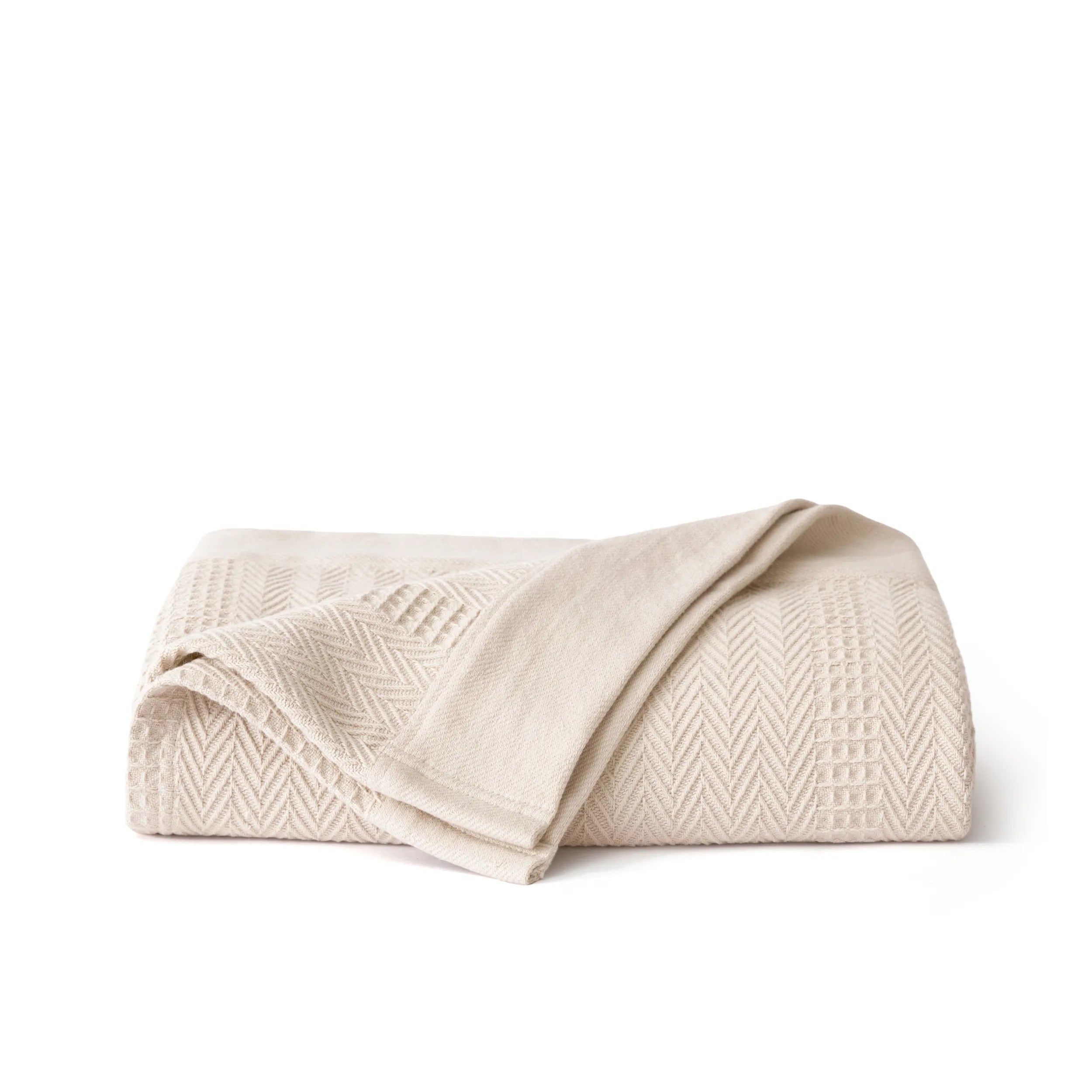 PureWovenTM Organic Cotton Waffle Herringbone Blanket