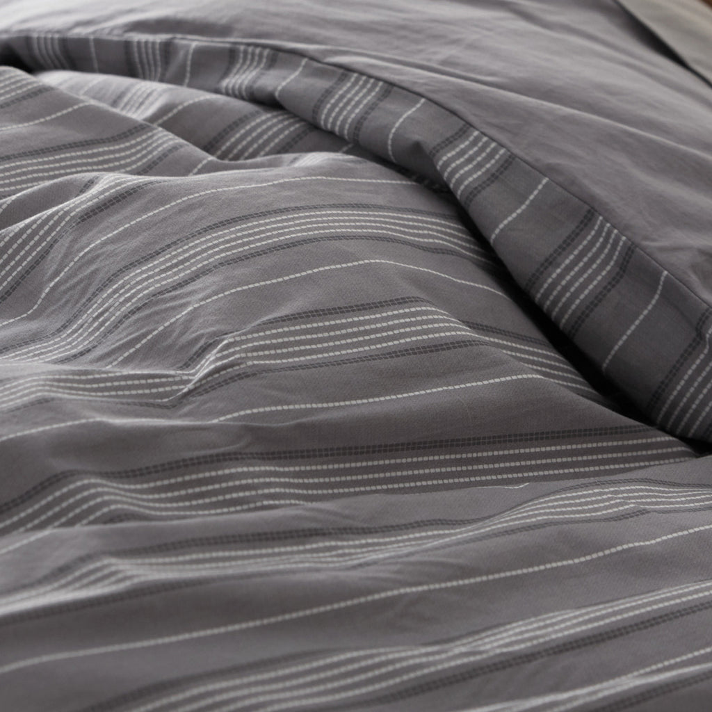 Striped Washed Cotton Duvet Cover Set