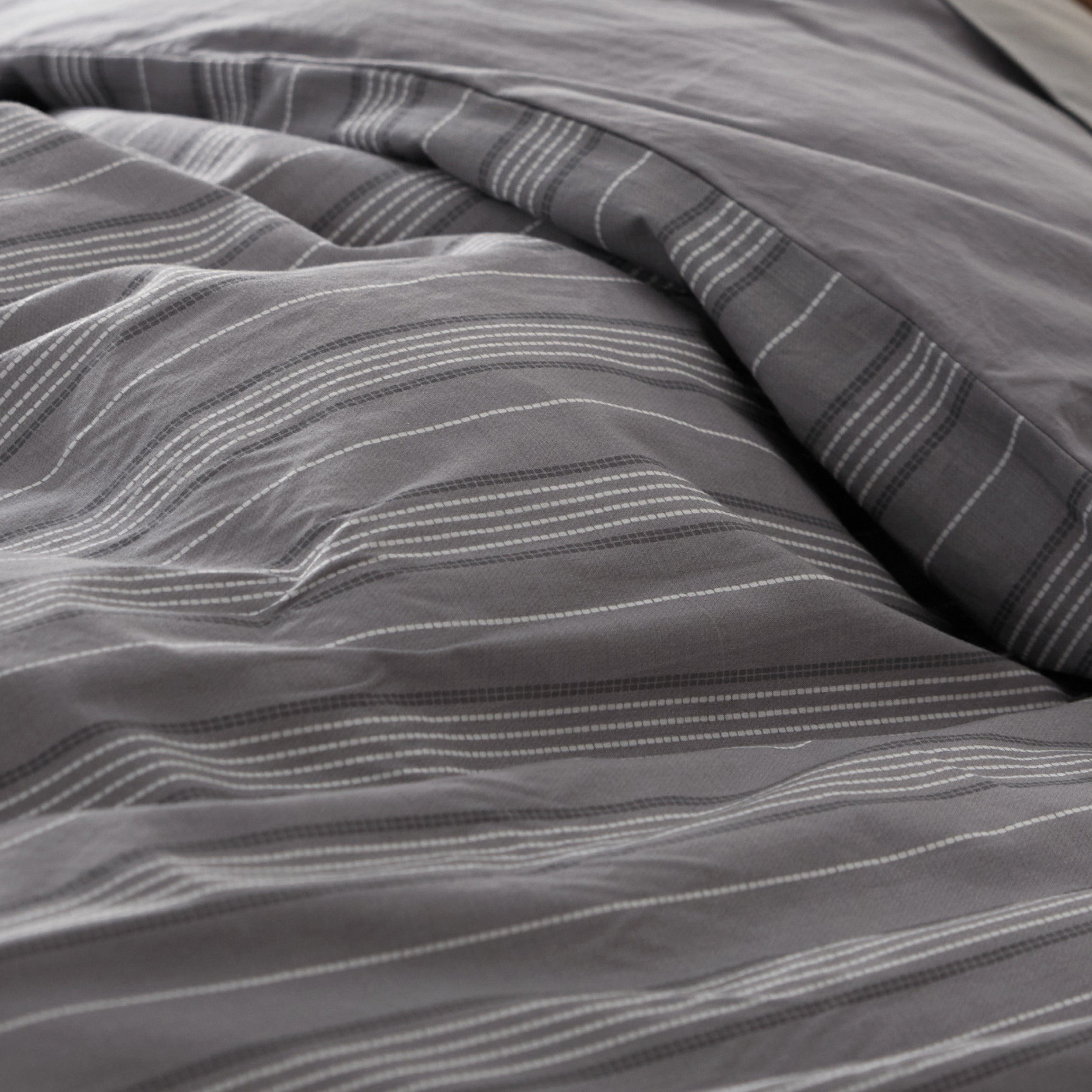 Striped Washed Cotton Duvet Cover Set
