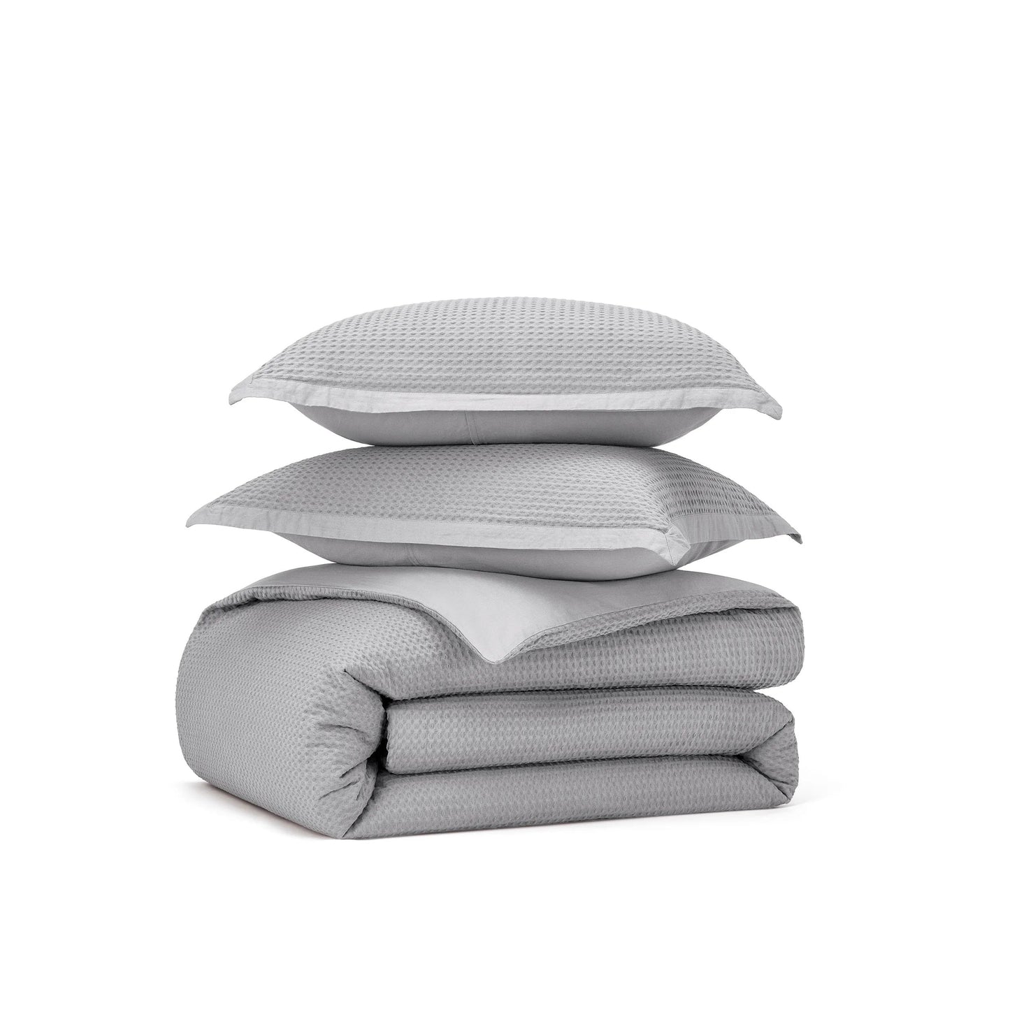 PureWovenTM Cotton Waffle Weave Duvet Cover Set