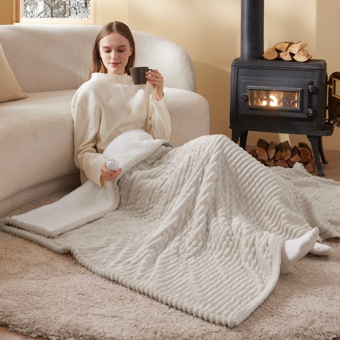 Ribbed Heated Blanket