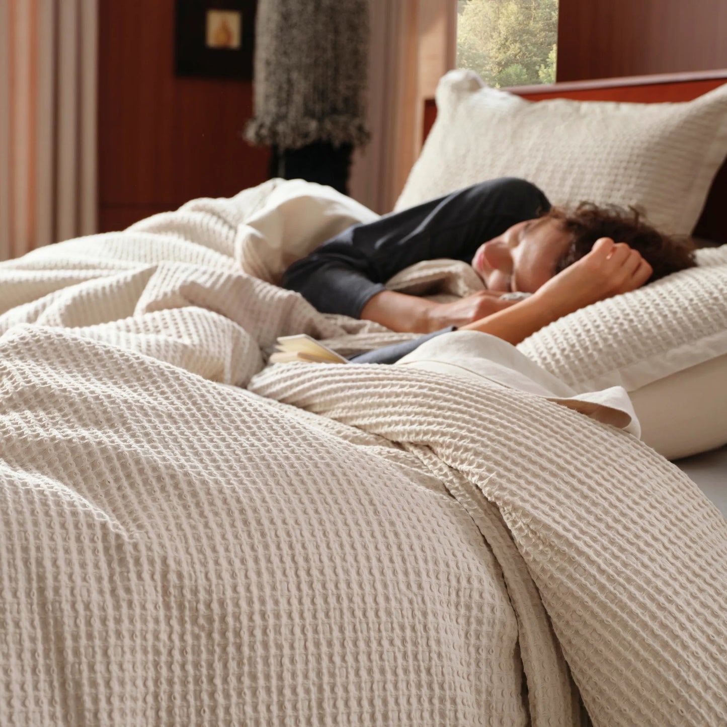 PureWovenTM Cotton Waffle Weave Duvet Cover Set