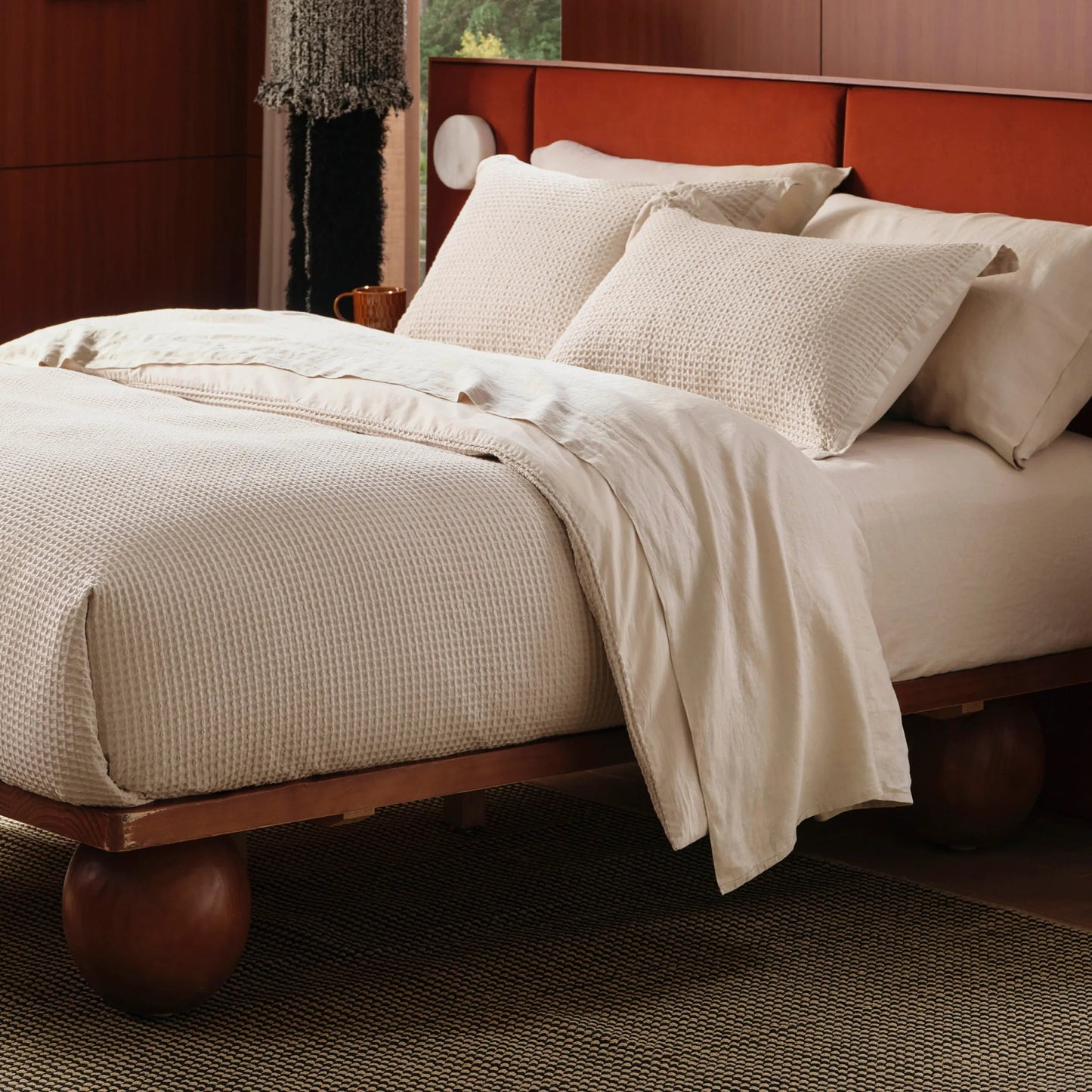 PureWovenTM Cotton Waffle Weave Duvet Cover Set