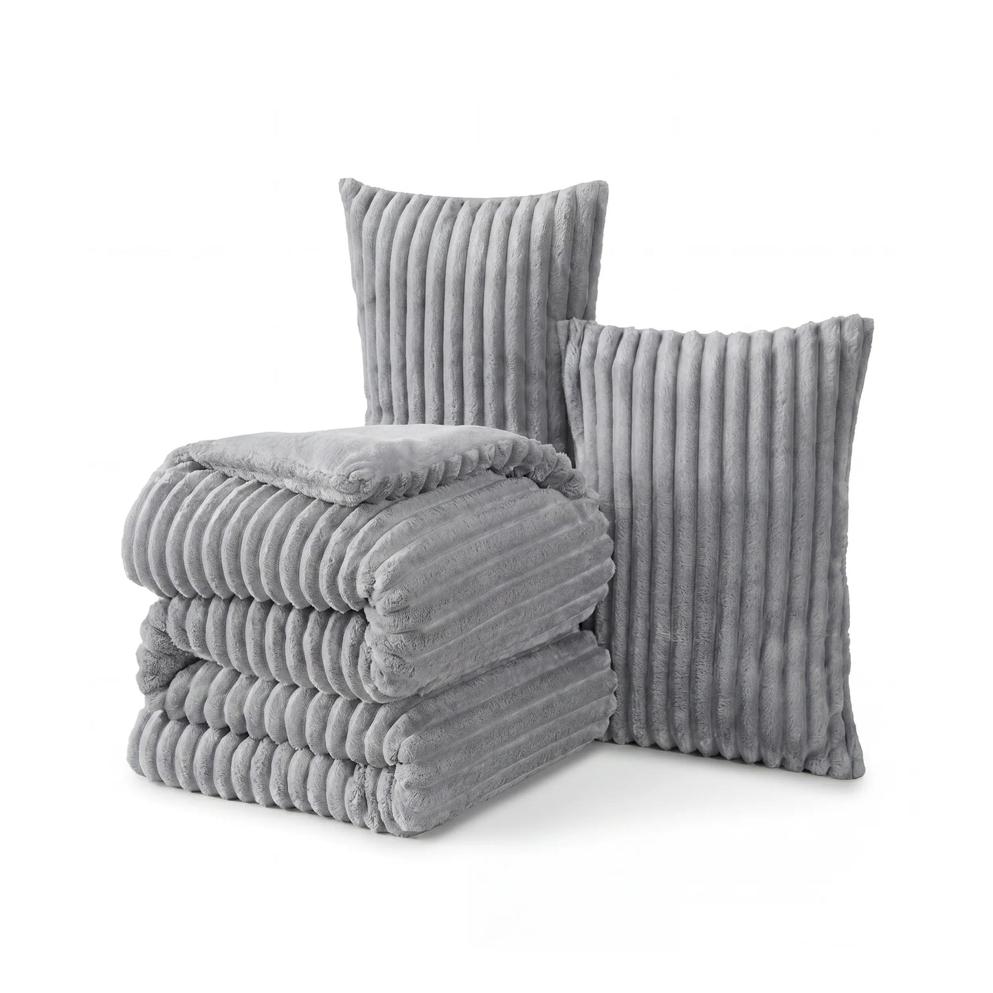 Striped Flannel Comforter Set