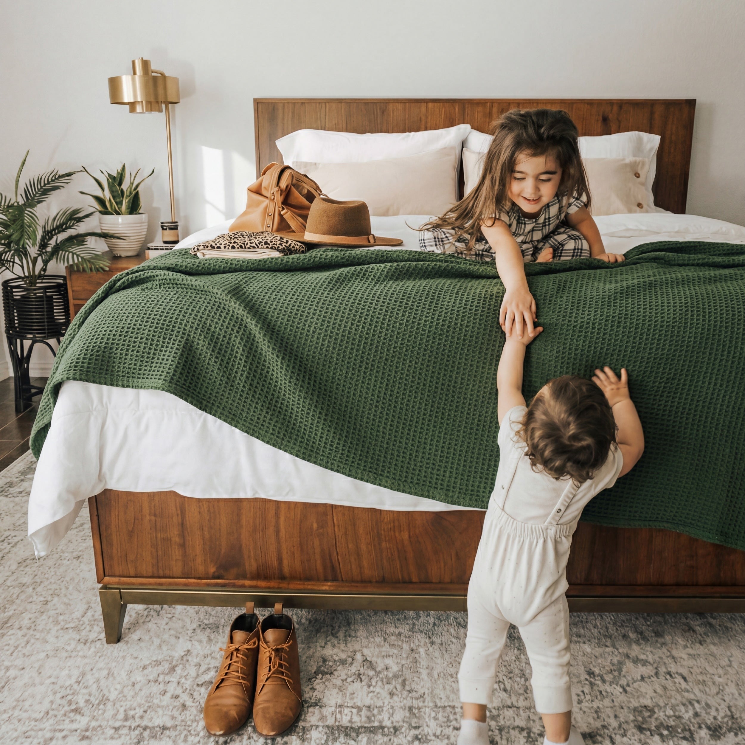 Pure Cotton Basket Weave Blanket