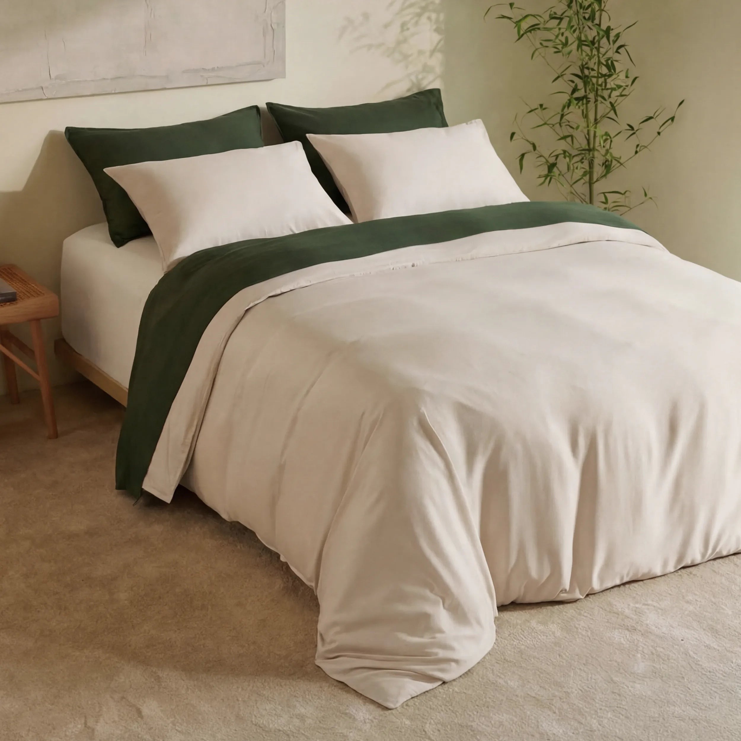 PureWovenTM Organically Grown Bamboo Viscose Duvet Cover Set