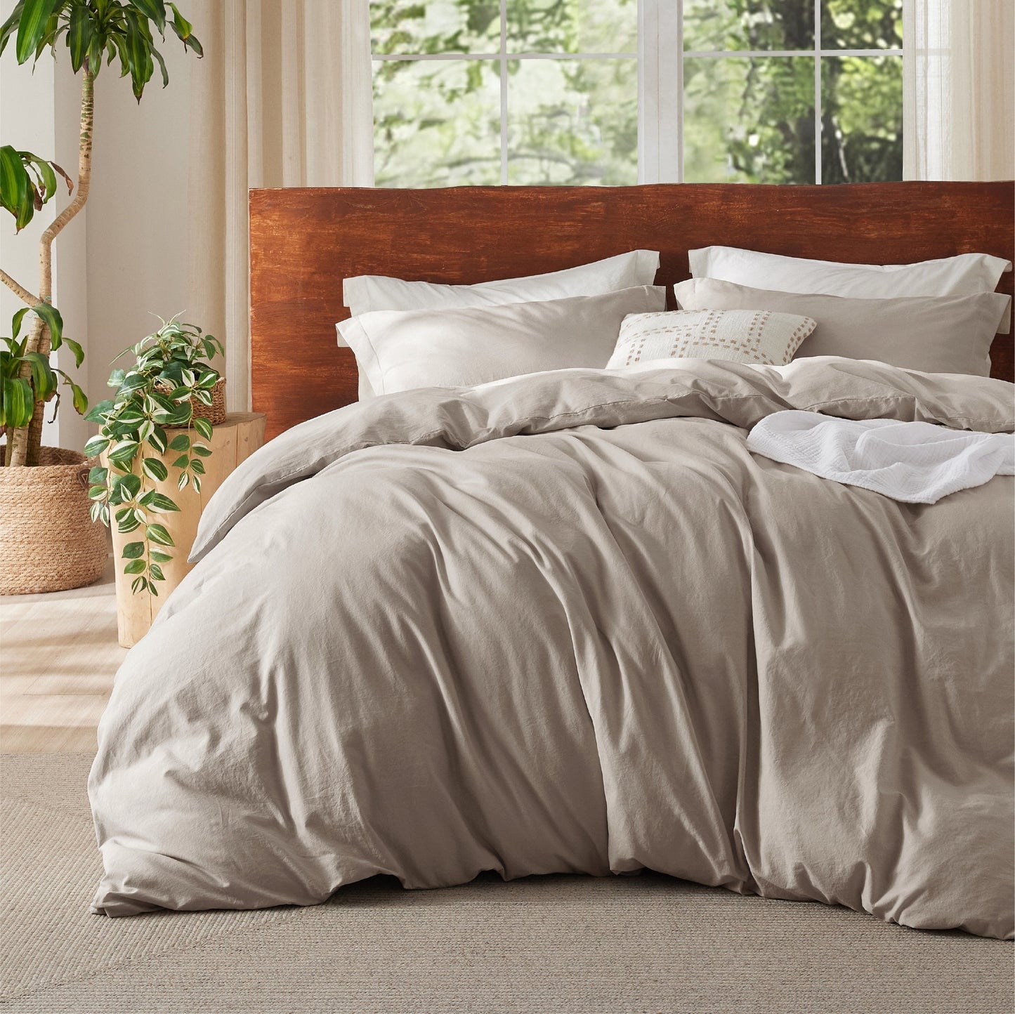 PureWovenTM Washed Cotton Duvet Cover Set