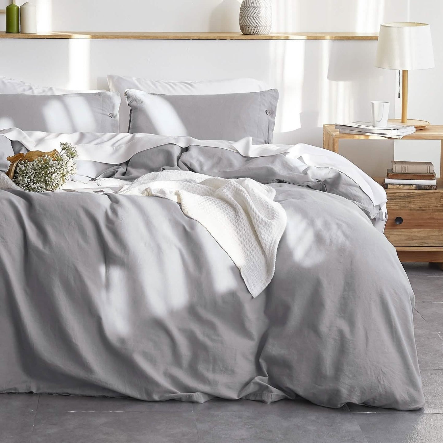 PureWovenTM Cotton Linen Hybrid Duvet Cover Set