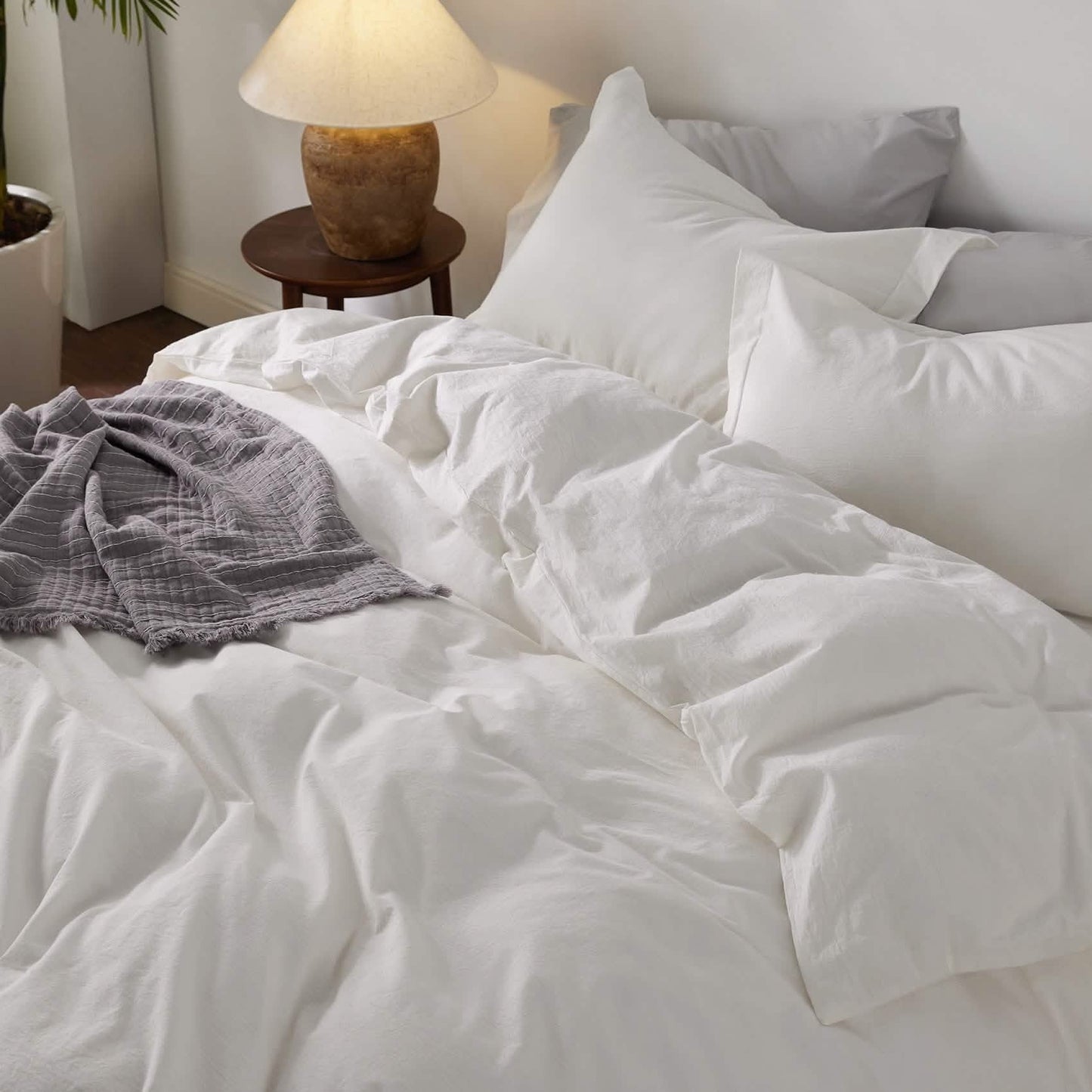 PureWovenTM Washed Cotton Duvet Cover Set