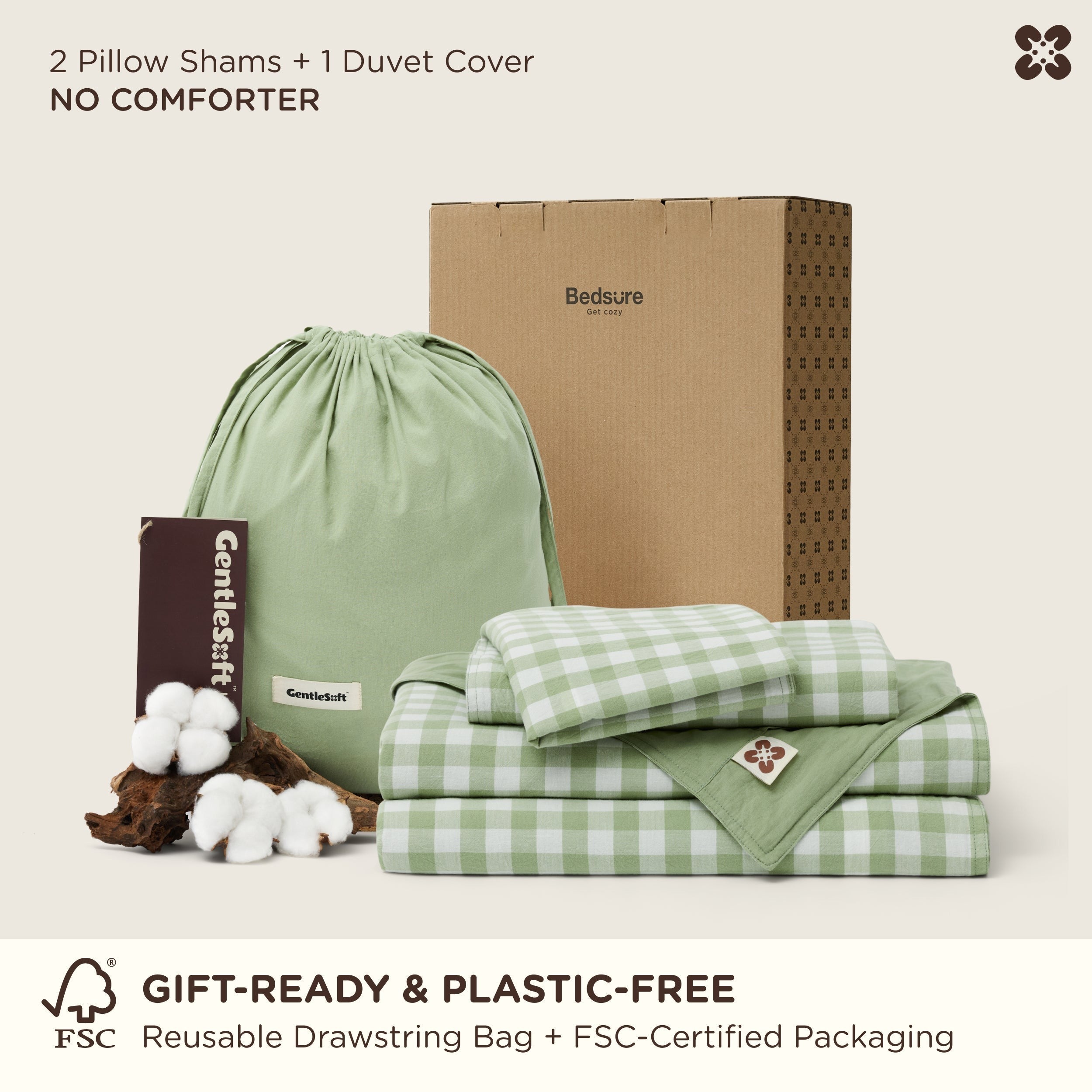 Gingham Washed Cotton Duvet Cover Set