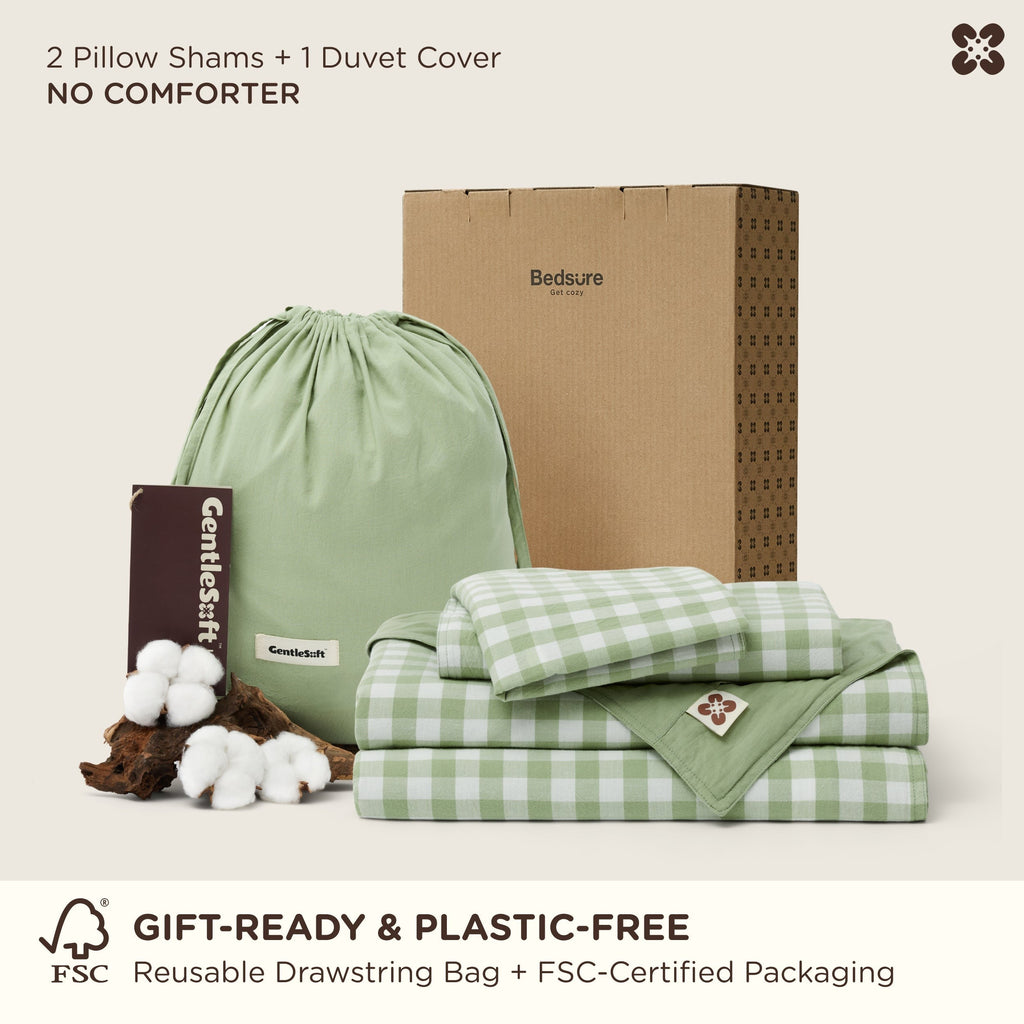 Gingham Washed Cotton Duvet Cover Set