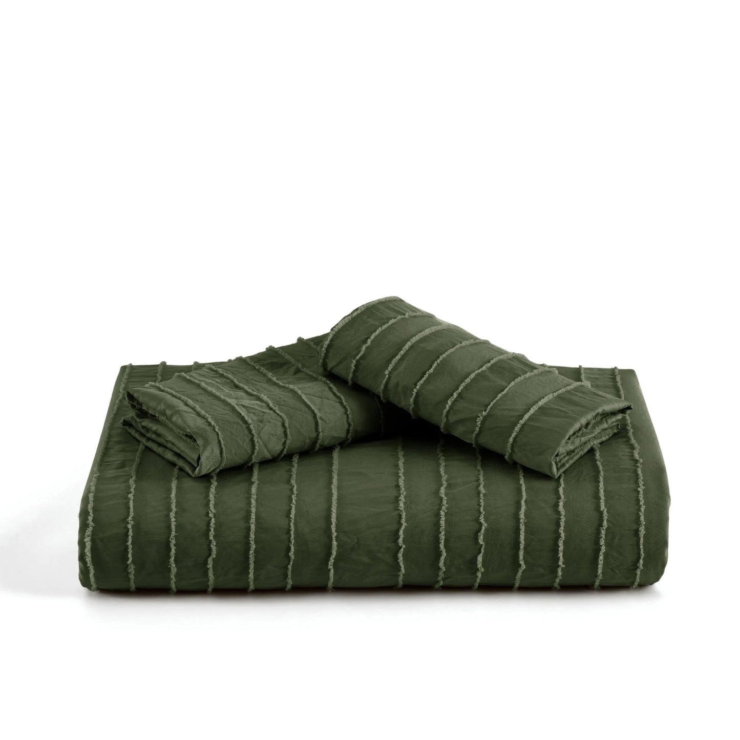 Striped Tufted Embroidery Duvet Cover Set