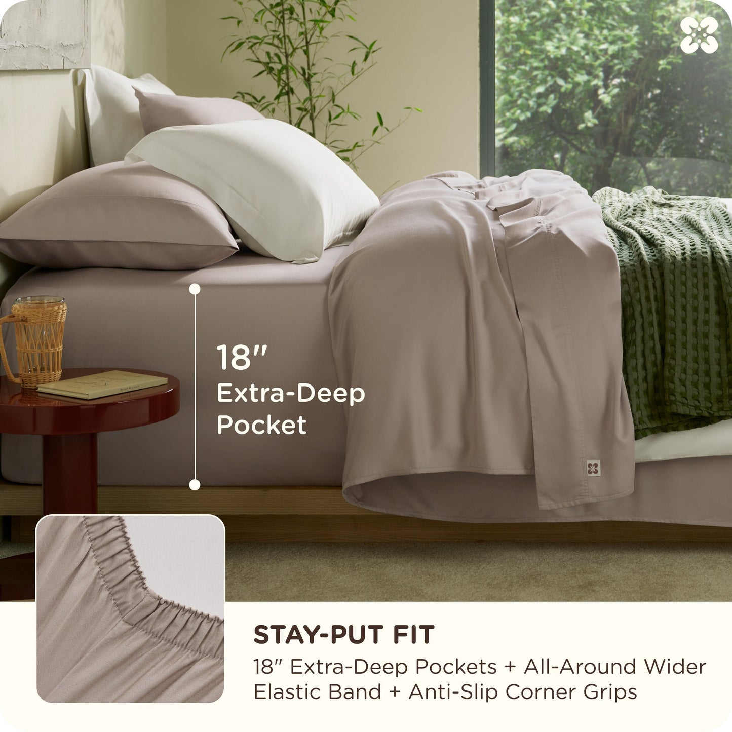 PureWovenTM Organically Grown Bamboo Viscose Sheet Set