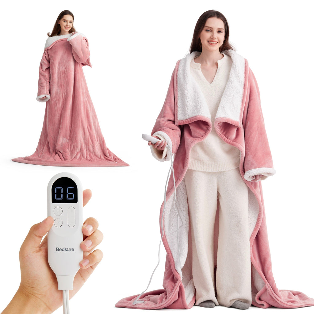 Full-body Sherpa Fleece Heated Blanket Hoodie