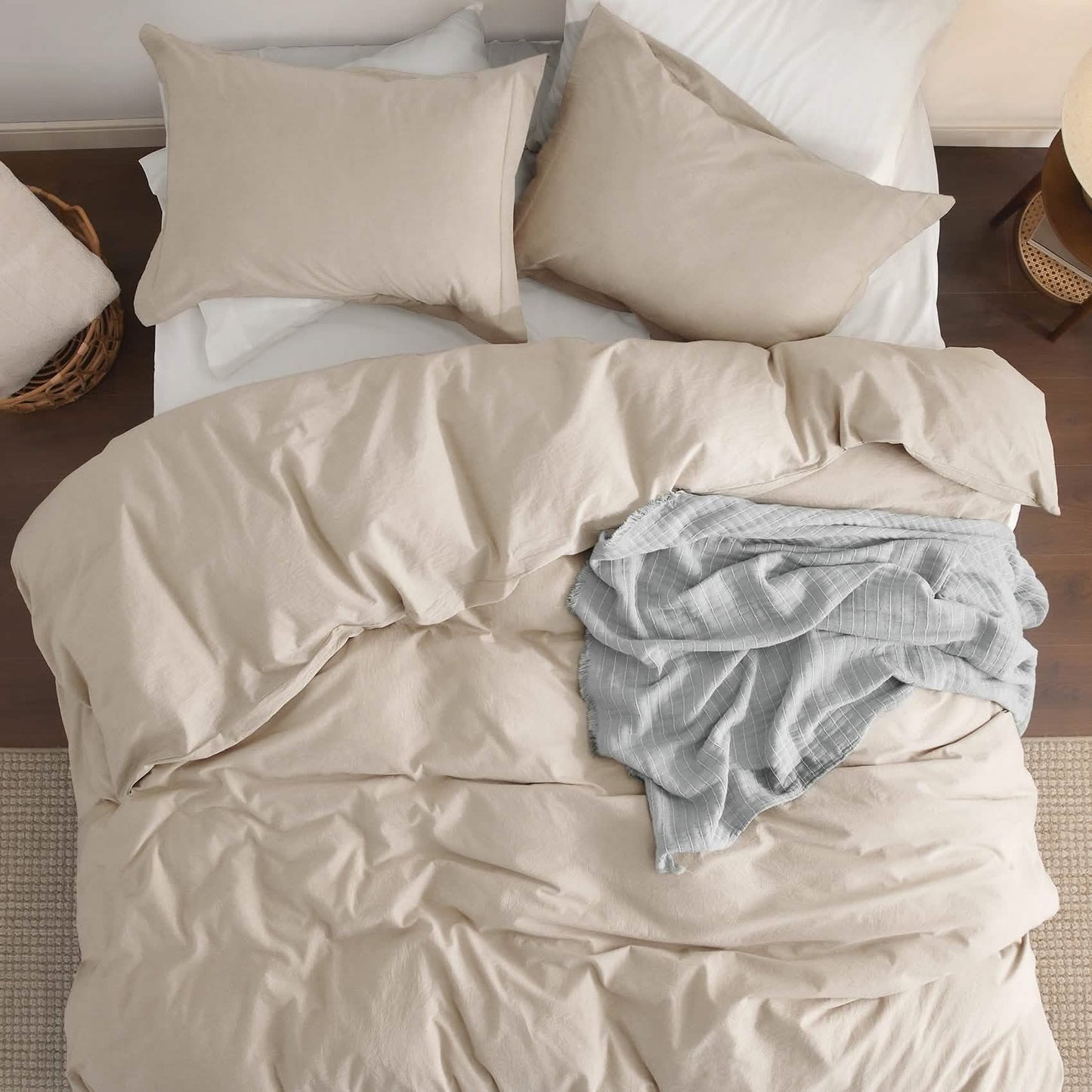 PureWovenTM Washed Cotton Duvet Cover Set