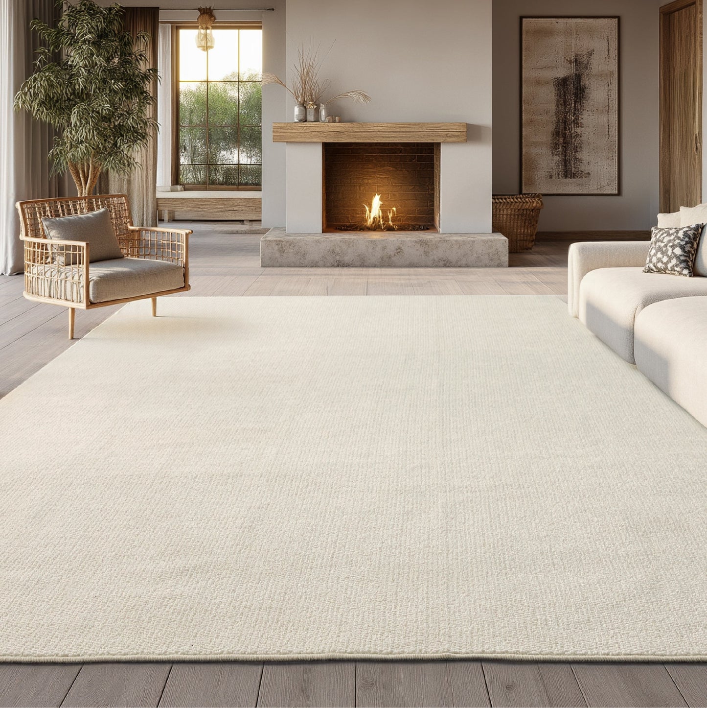 Faux Wool Area Rug