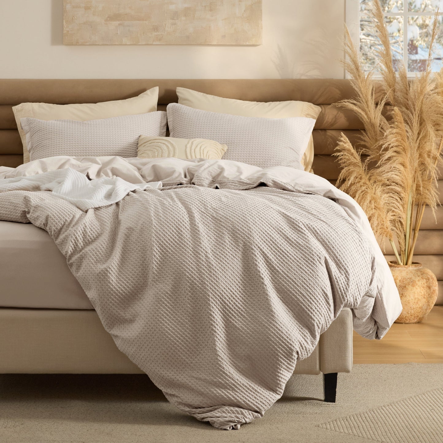 PureWovenTM Cotton Waffle Duvet Cover Set