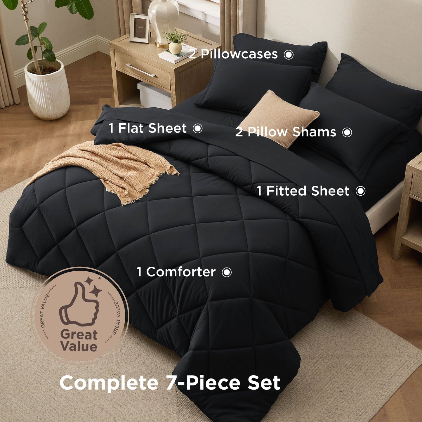 Diamond Quilted Bed-in-a-bag