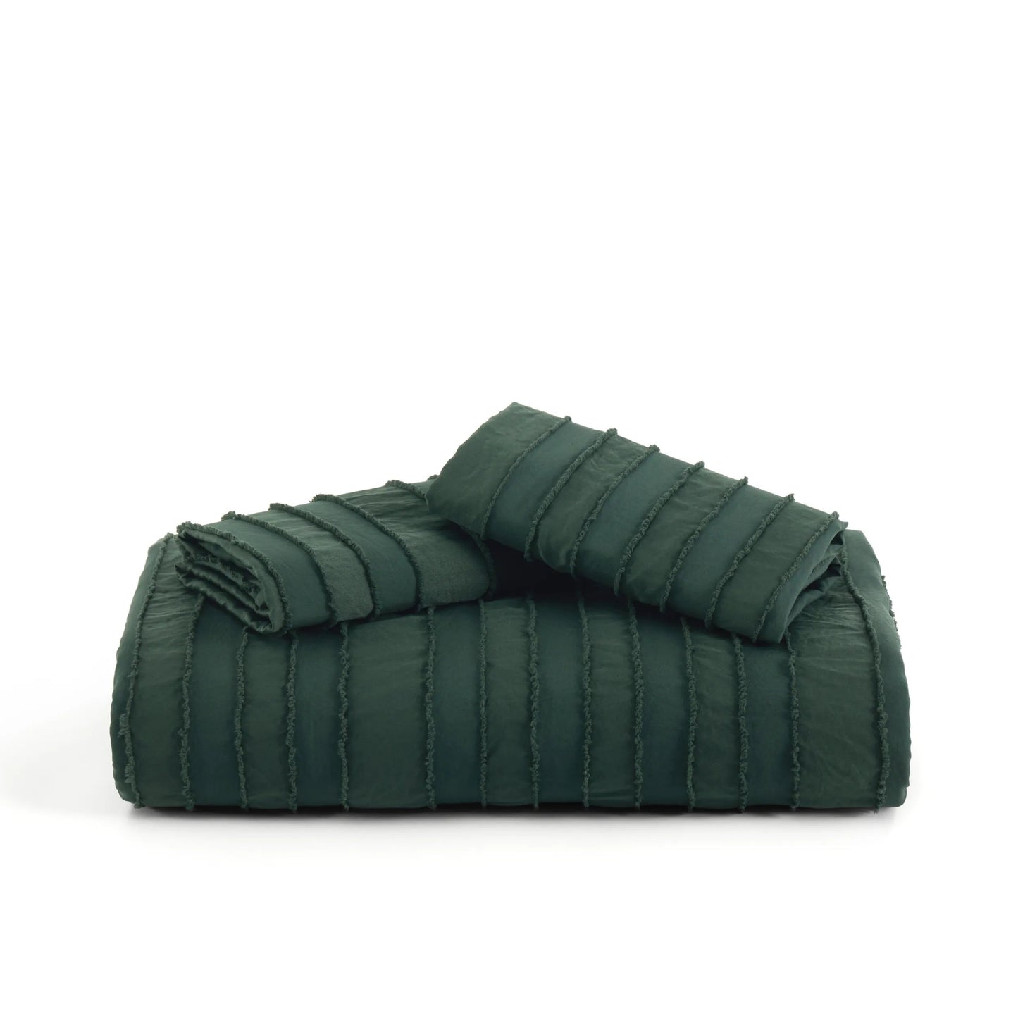 Striped Tufted Embroidery Duvet Cover Set
