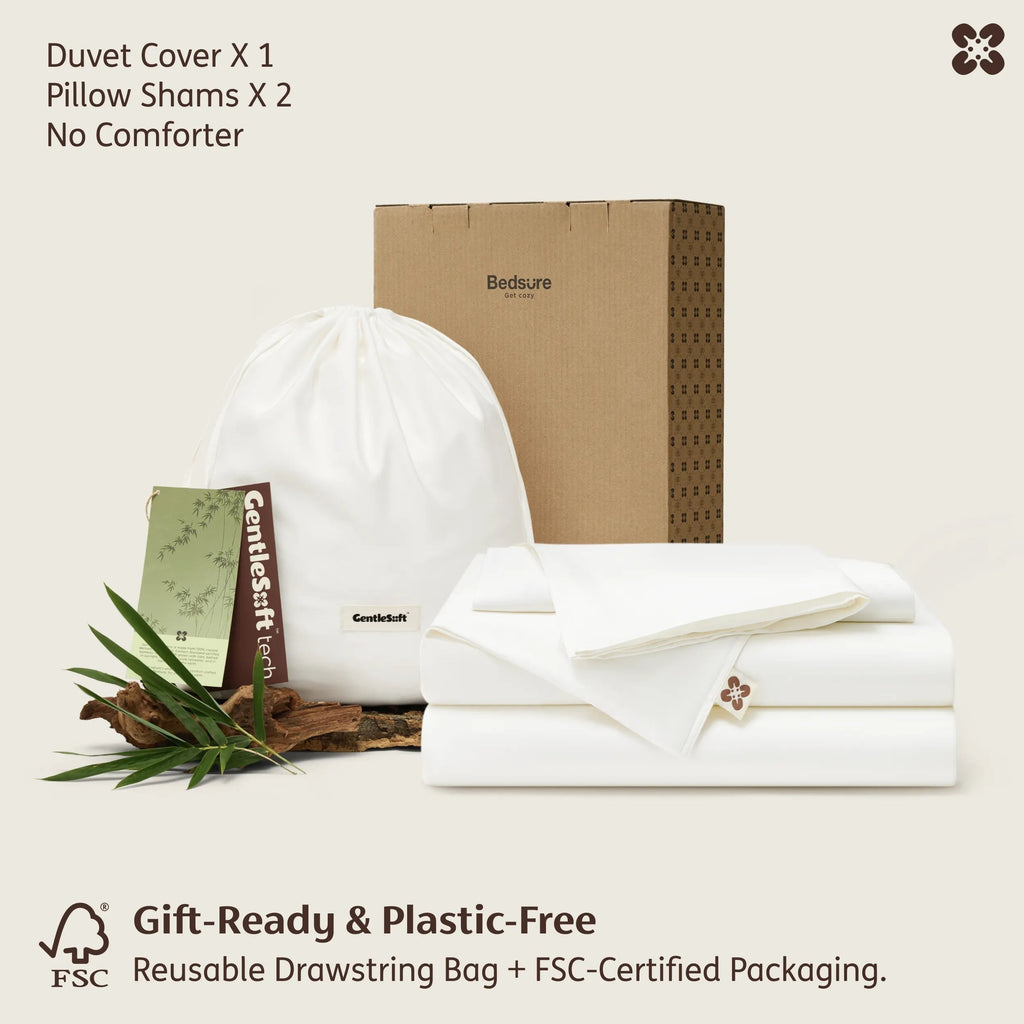 PureWovenTM Organically Grown Bamboo Viscose Duvet Cover Set