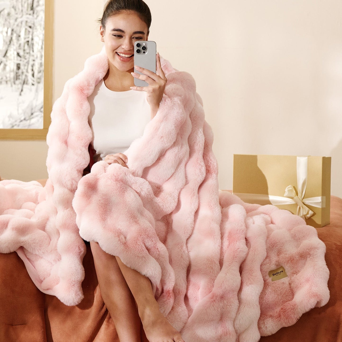 Bubble Faux Fur Blanket