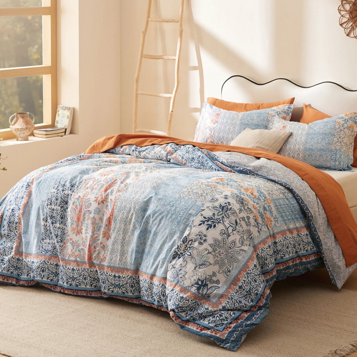 PureWovenTM 100% Cotton Patterned Duvet Cover Set