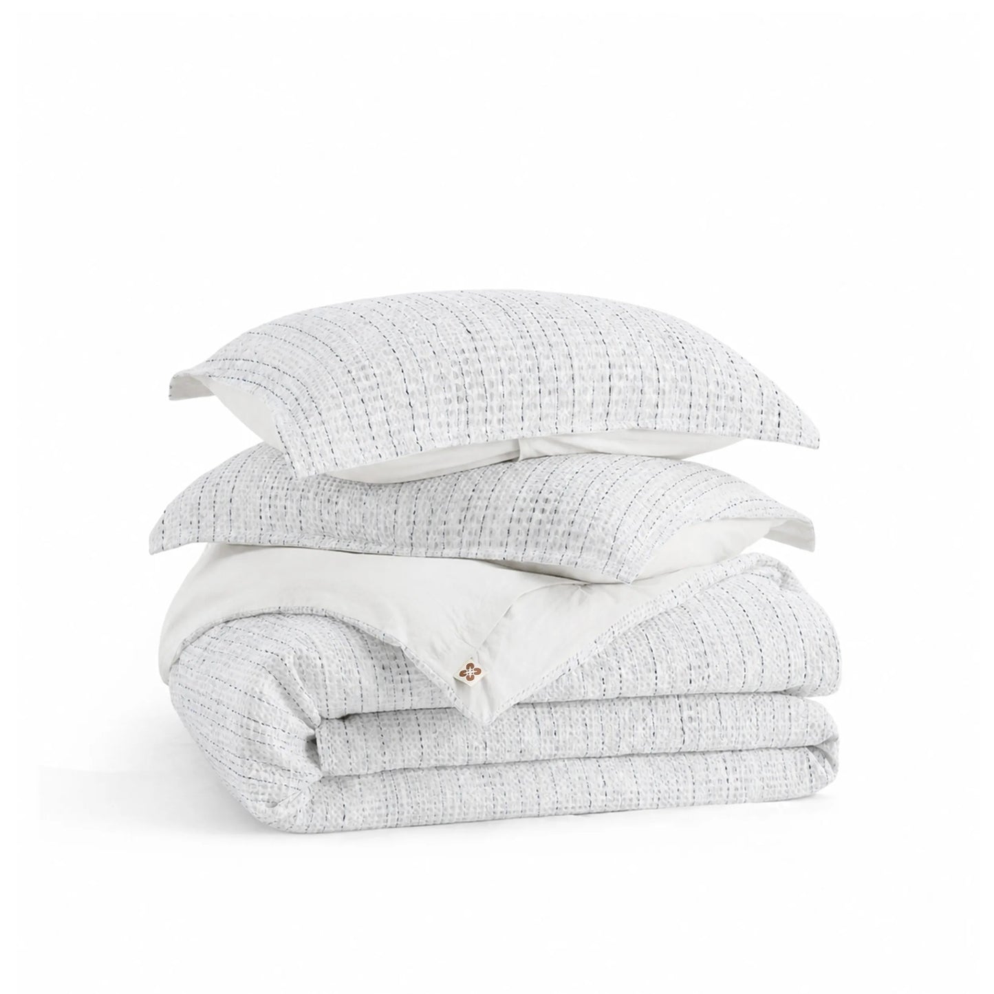 PureWovenTM Cotton Waffle Space-Dyed Duvet Cover Set