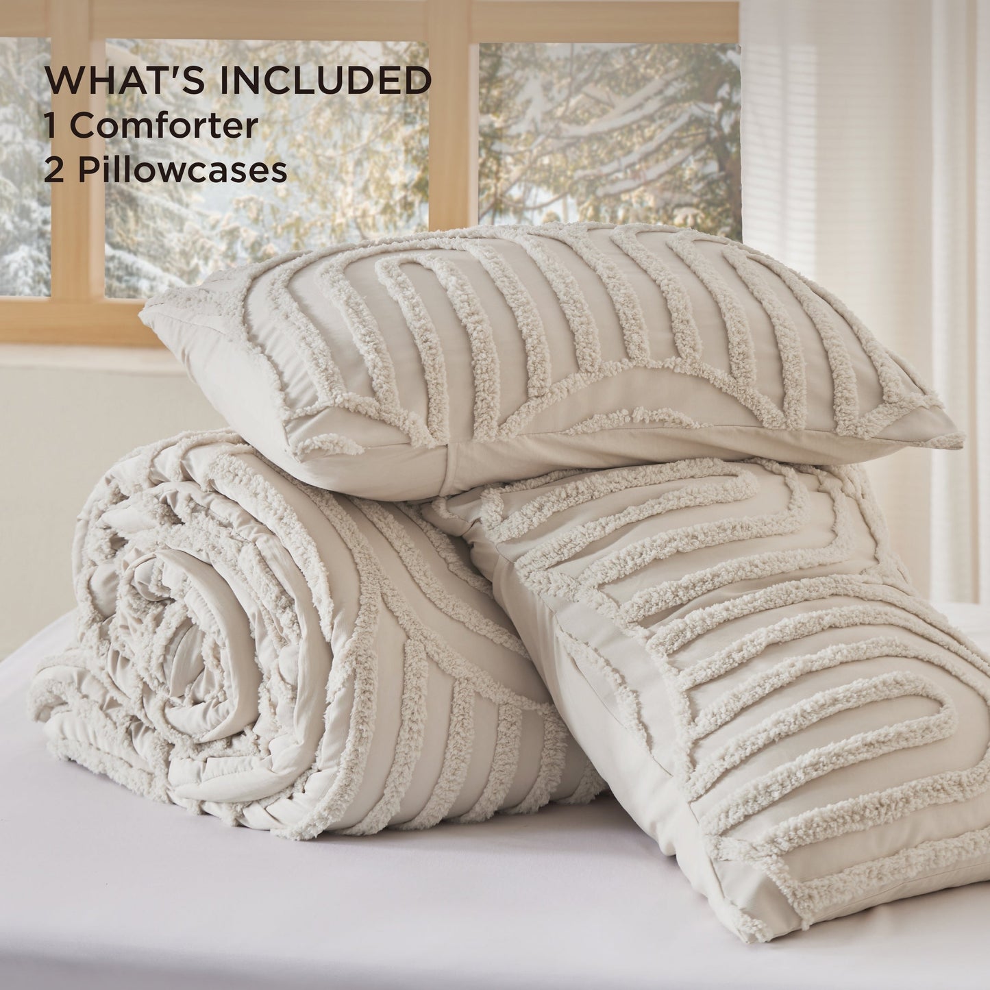 Fluffy Arch Tufted Comforter Set