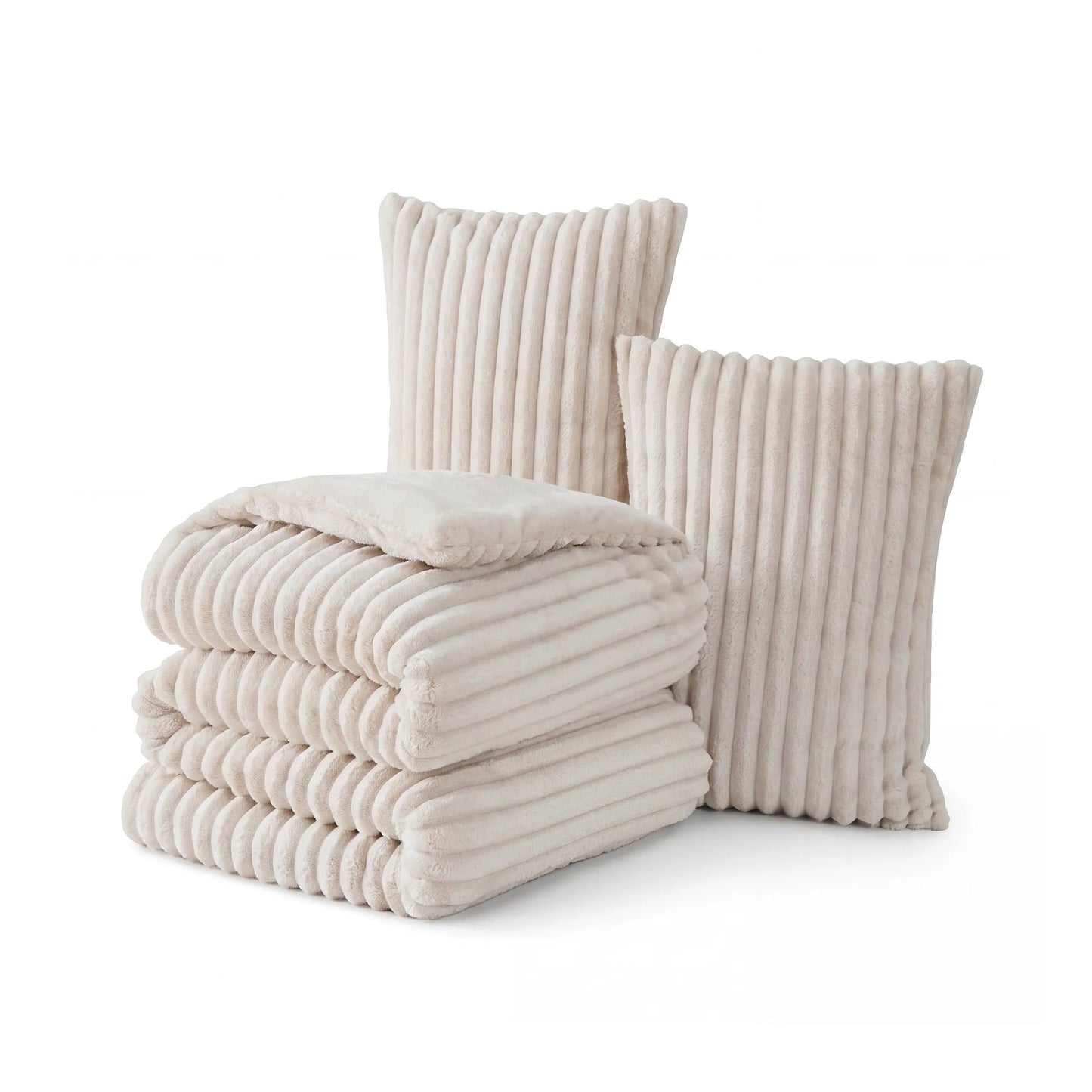 Striped Flannel Comforter Set