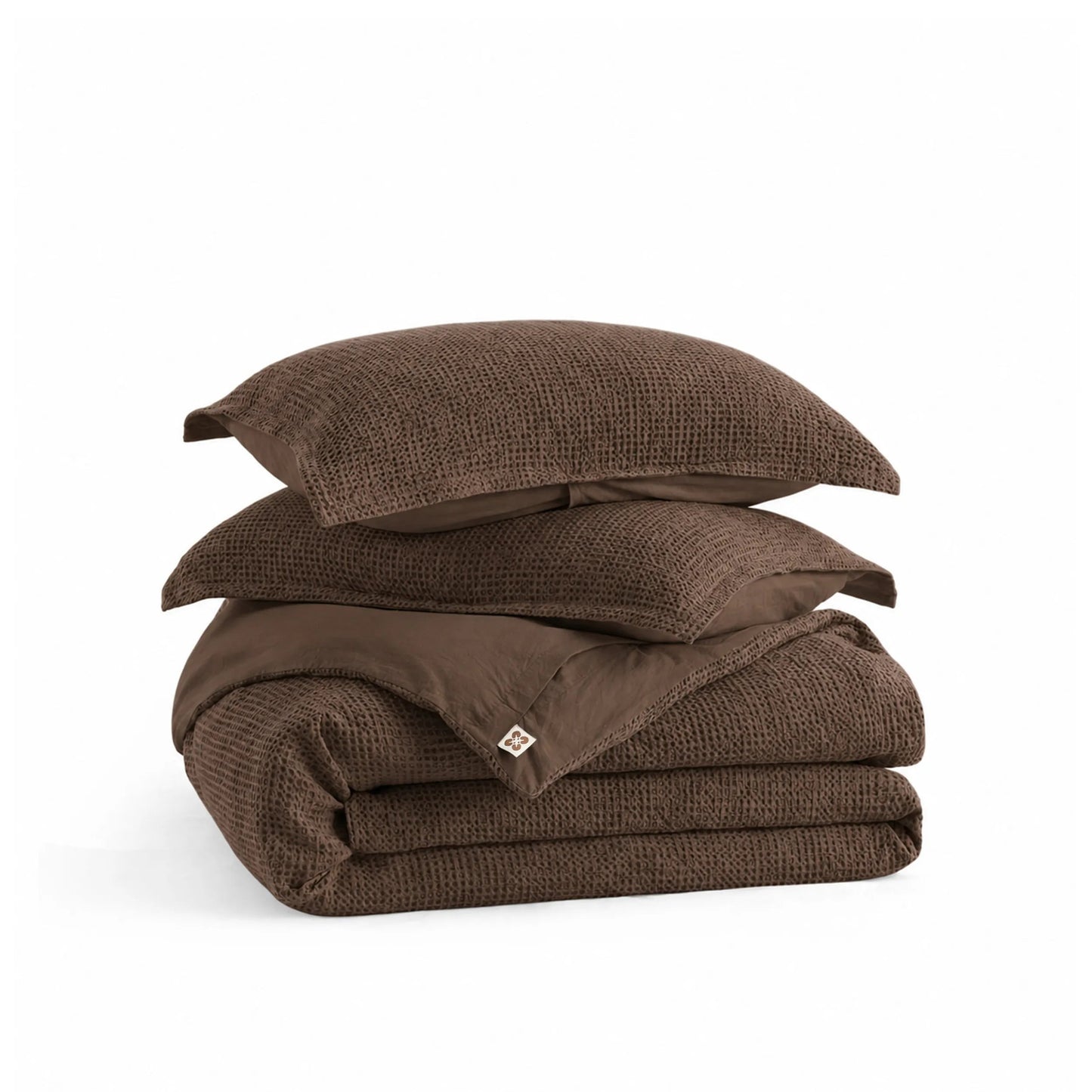 PureWovenTM Cotton Waffle Space-Dyed Duvet Cover Set