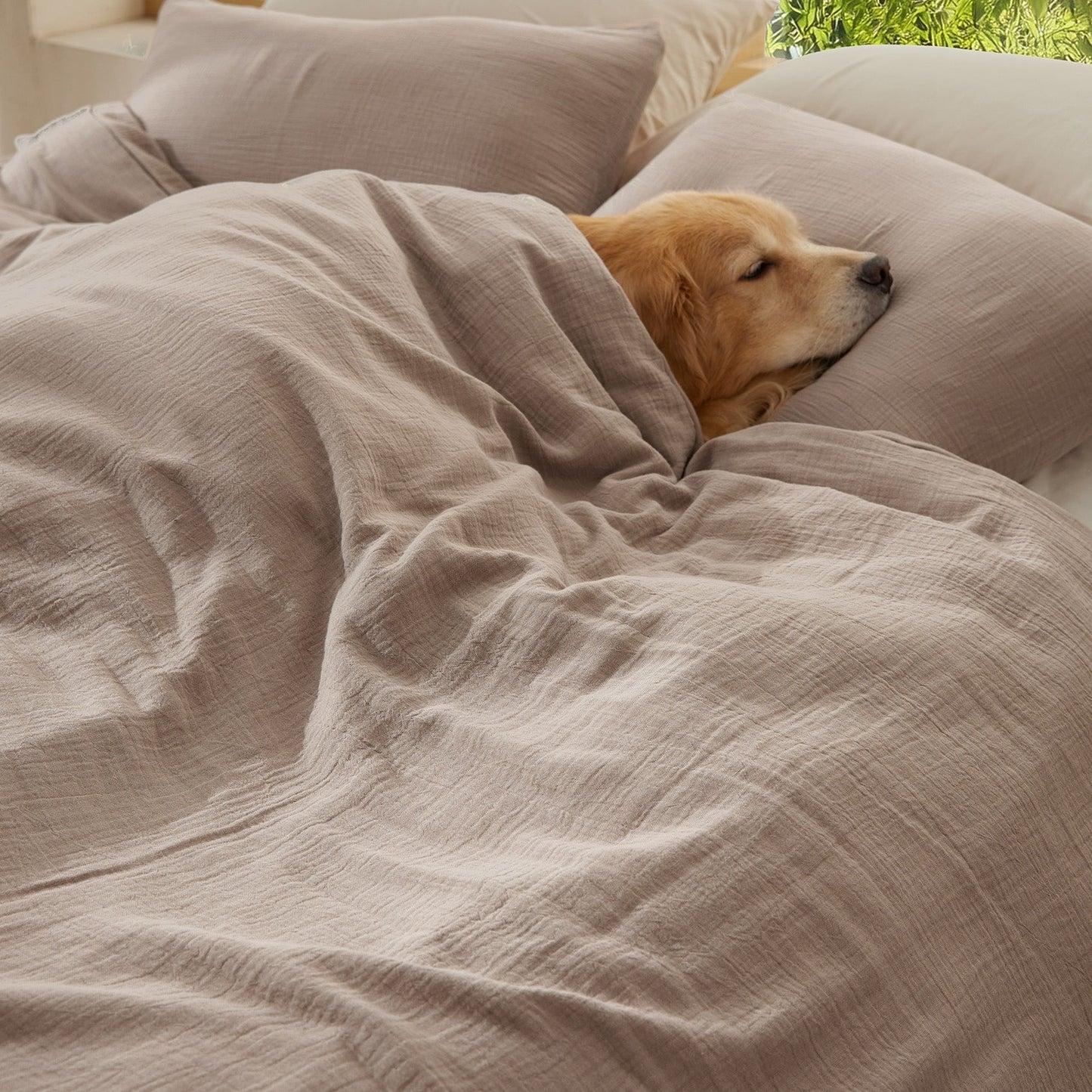 PureWovenTM Rayon From Bamboo Cotton Muslin Duvet Cover Set