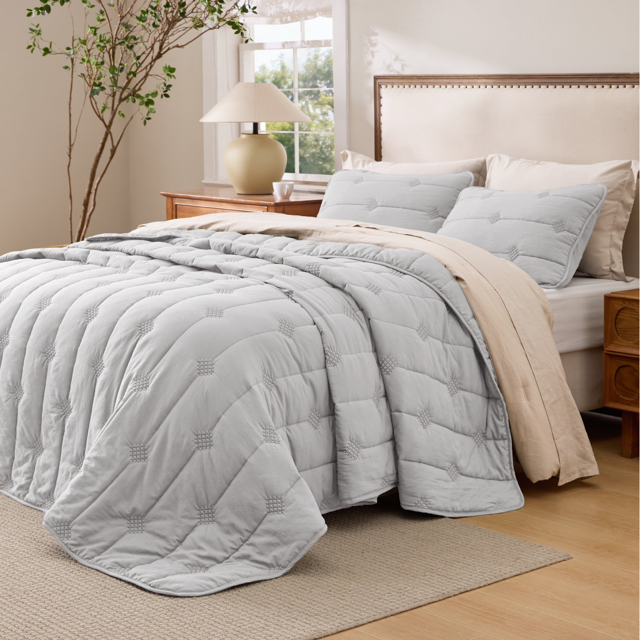 Prewashed Diamond Quilt Set
