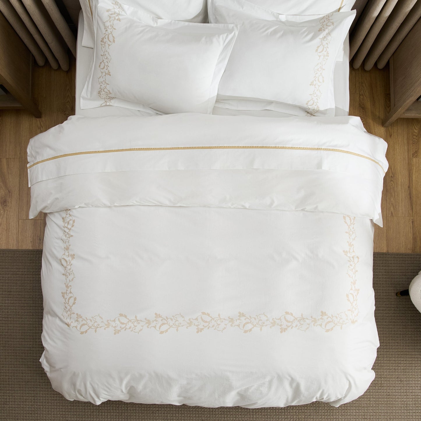 PureWovenTM Cotton Embroidered Hotel Duvet Cover Set
