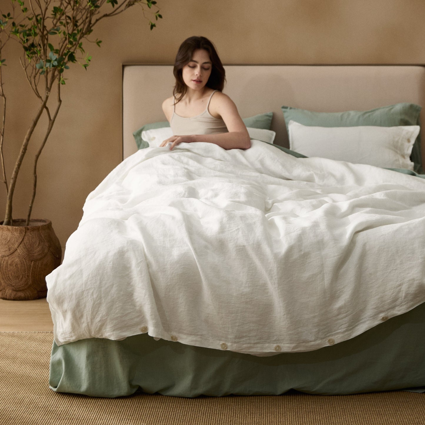 PureWovenTM Washed Linen Duvet Cover Set