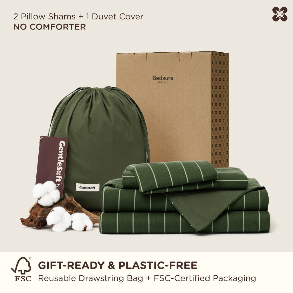 Striped Washed Cotton Duvet Cover Set