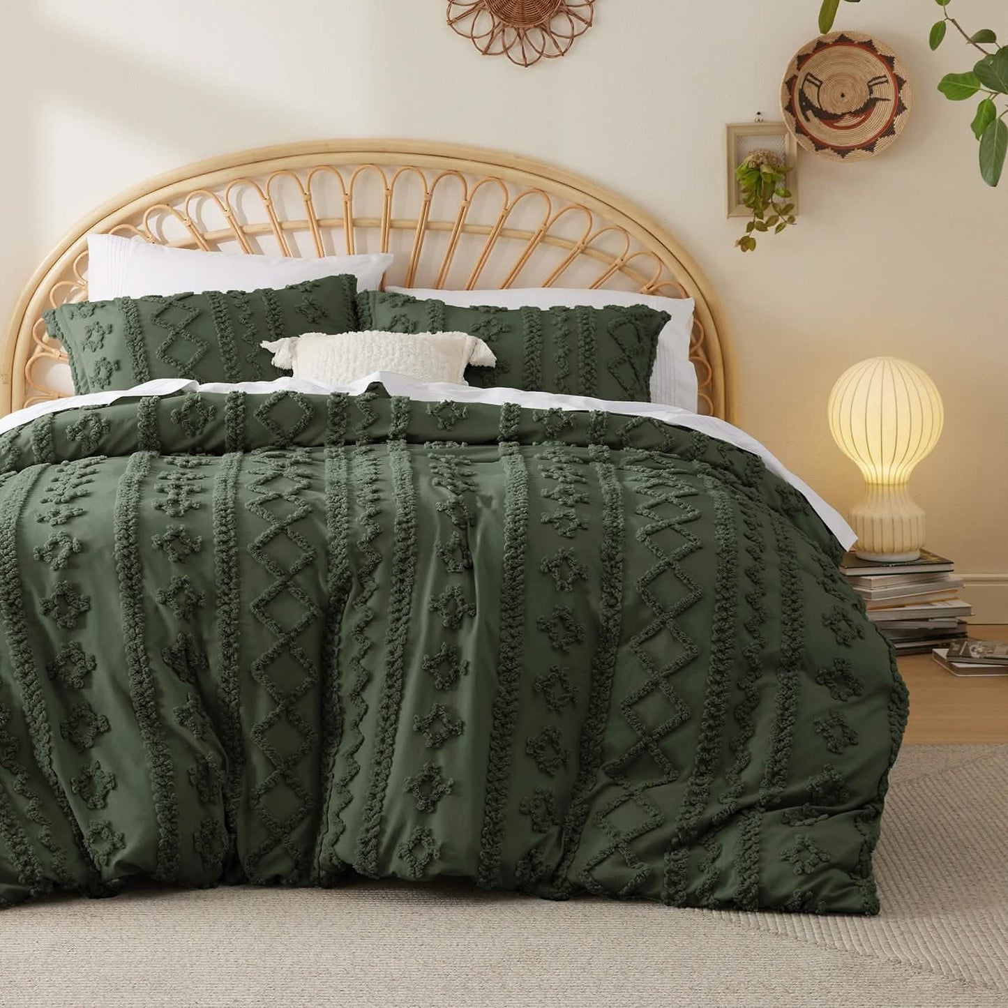 Boho Tufted Embroidery Duvet Cover Set