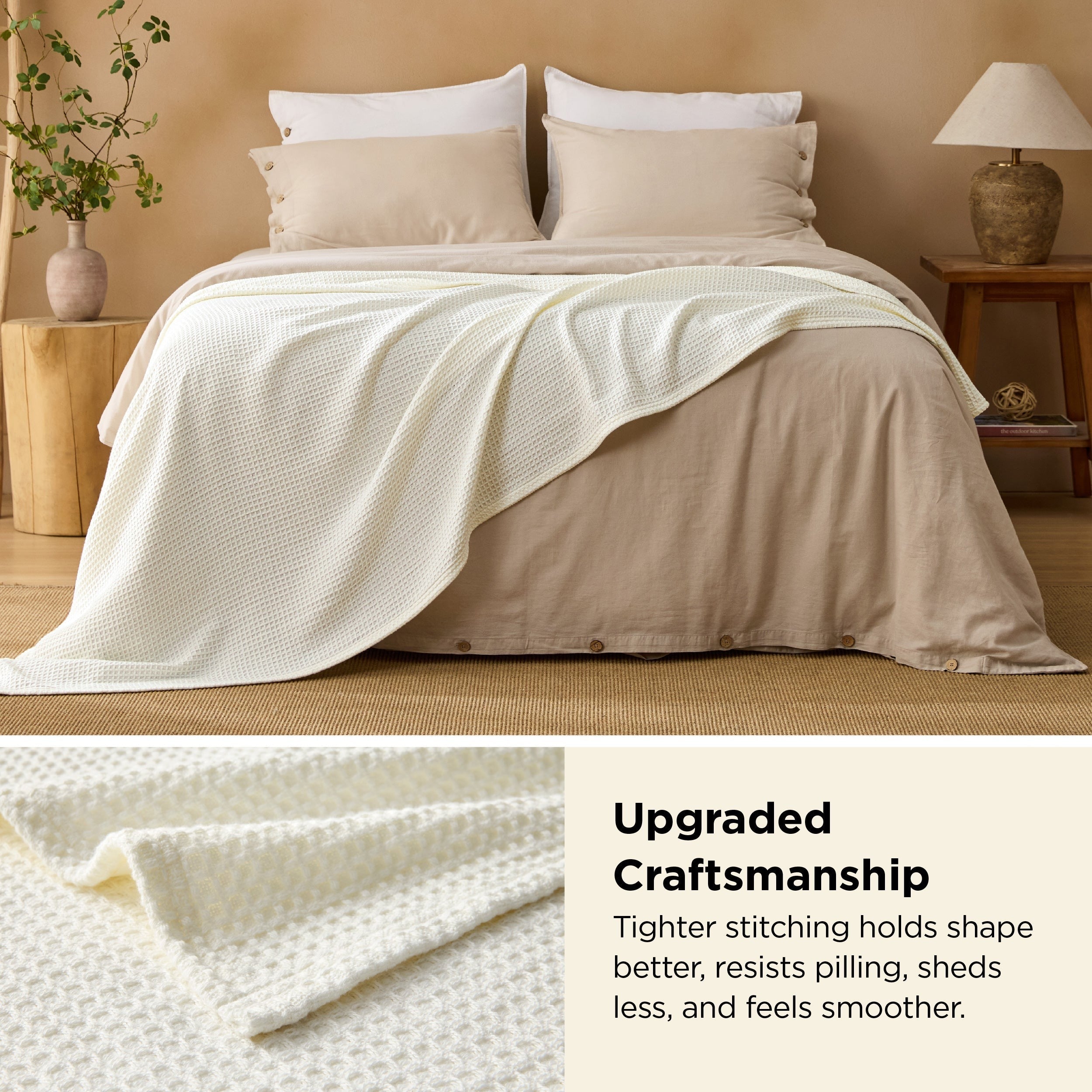 Pure Cotton Basket Weave Blanket